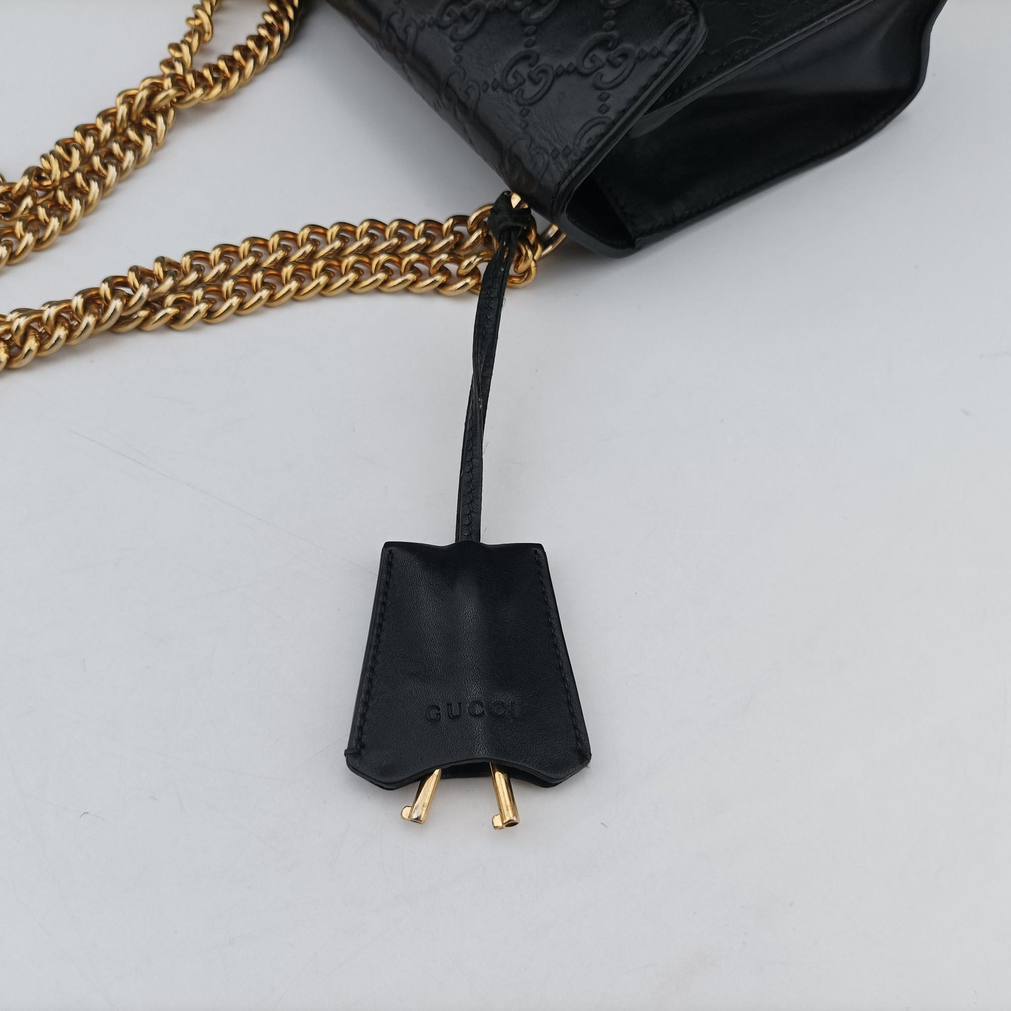 Pre-owned Gucci Padlock Black Leather 409487 shoulderbag | stylenewstar