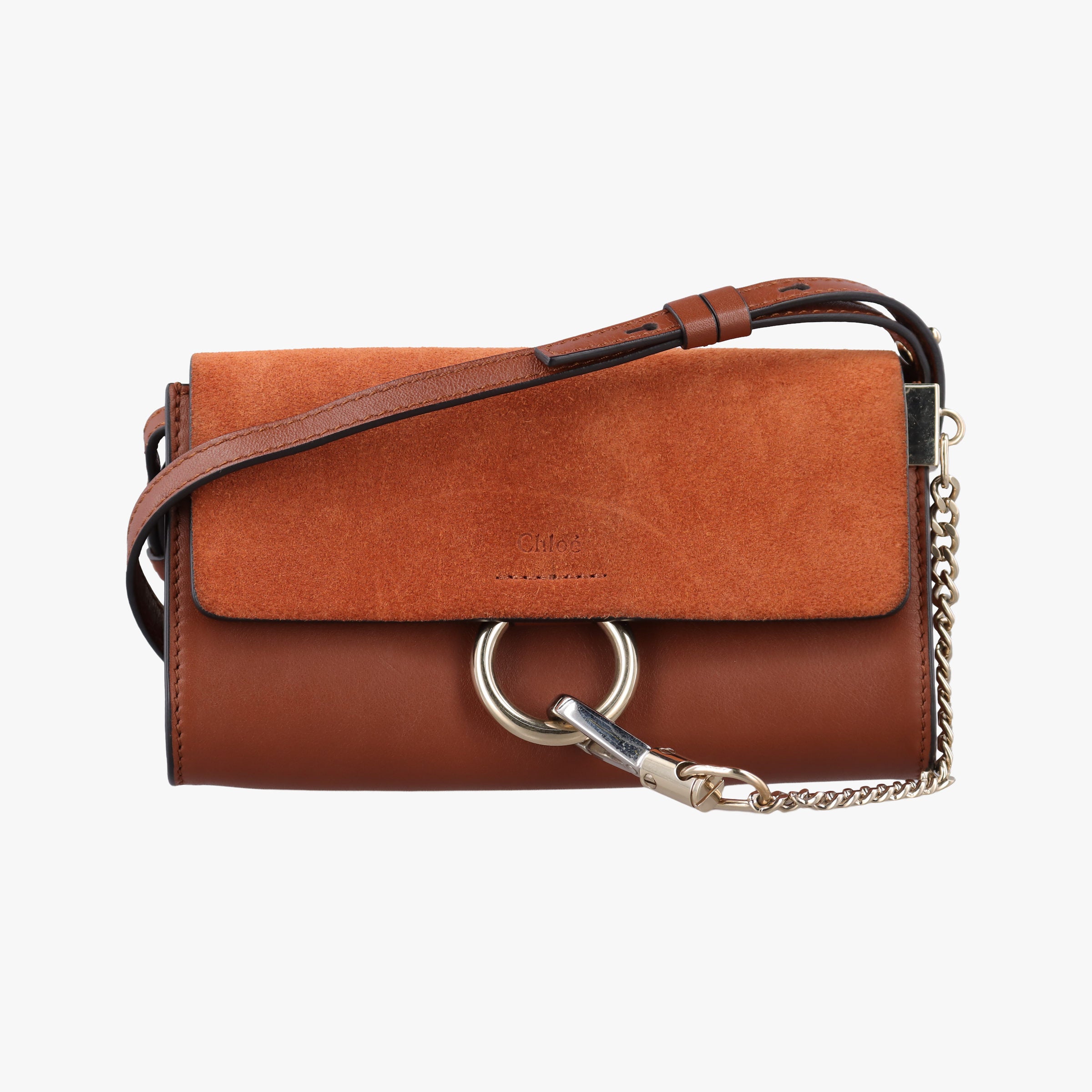 Secondhand Chloe FAYE Brown Suede × leather  shoulderbag | stylenewstar