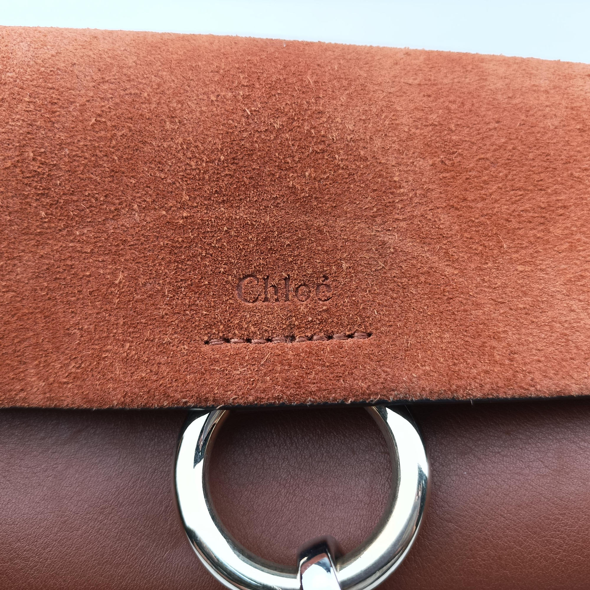 Secondhand Chloe FAYE Brown Suede × leather  shoulderbag | stylenewstar