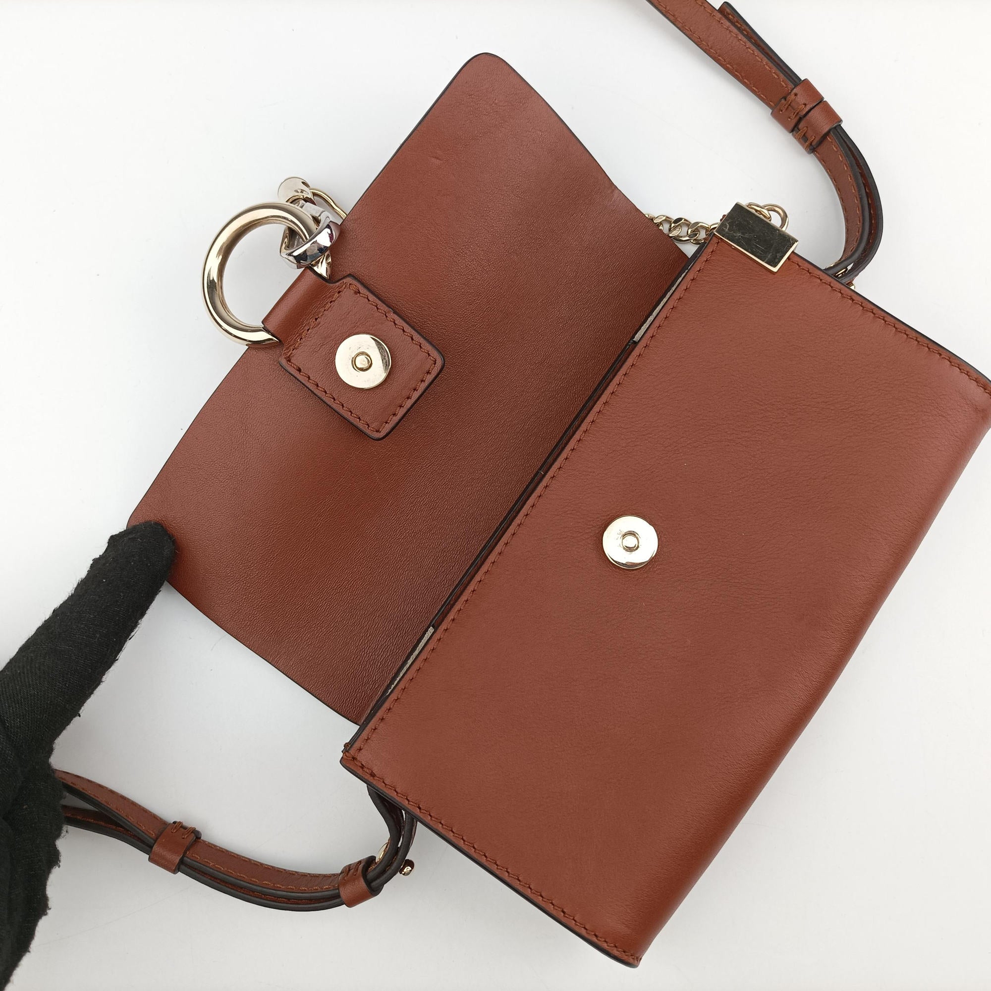 Secondhand Chloe FAYE Brown Suede × leather  shoulderbag | stylenewstar