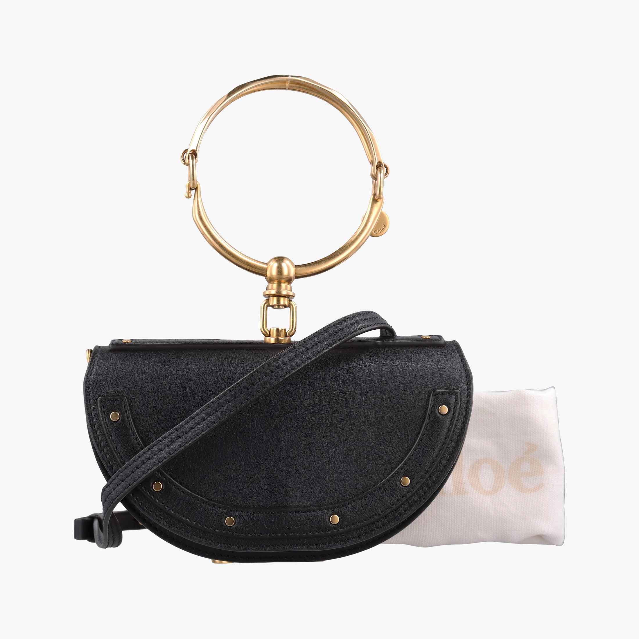 Vintage Chloe Nile Minaudiere Black Leather  shoulderbag | stylenewstar