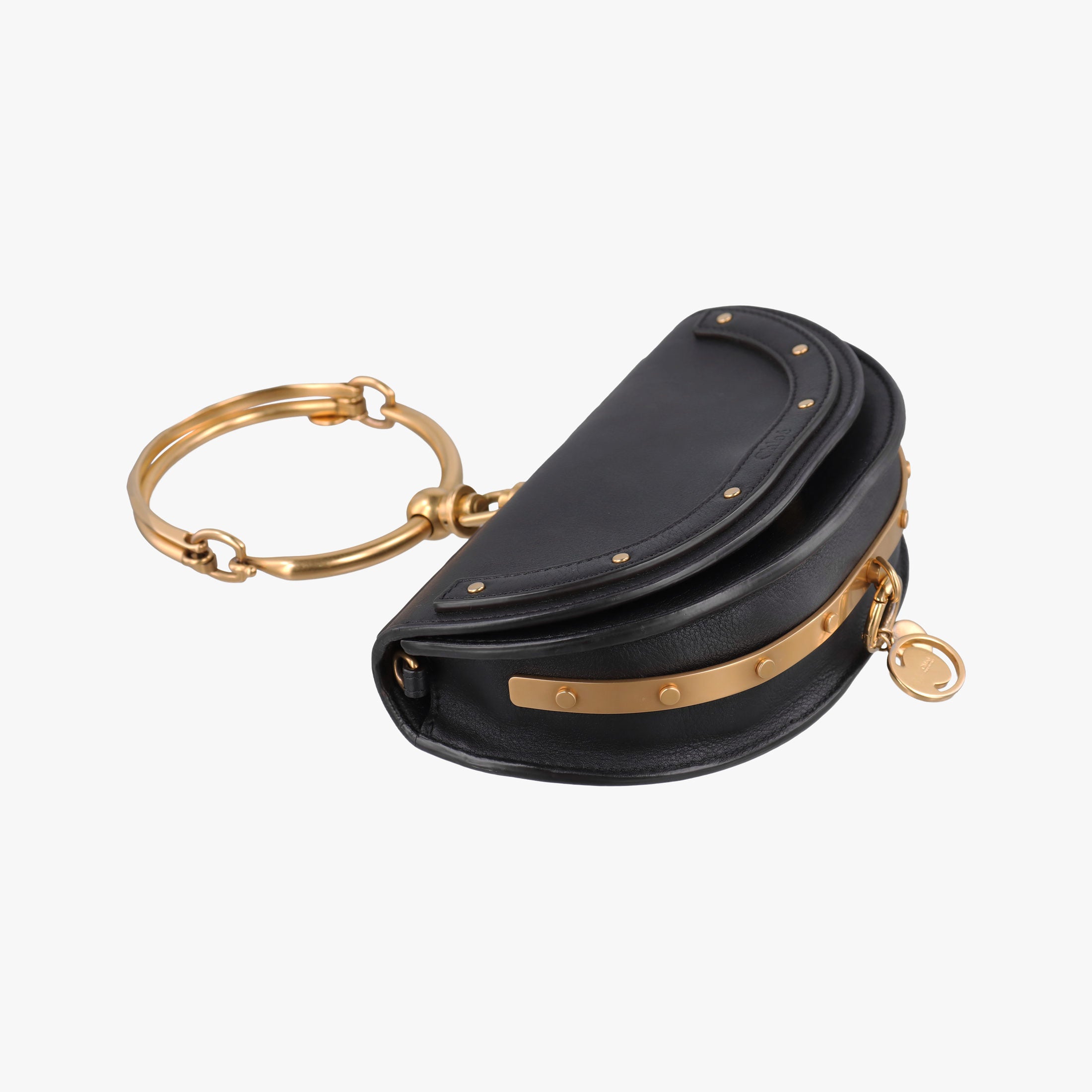 Vintage Chloe Nile Minaudiere Black Leather  shoulderbag | stylenewstar