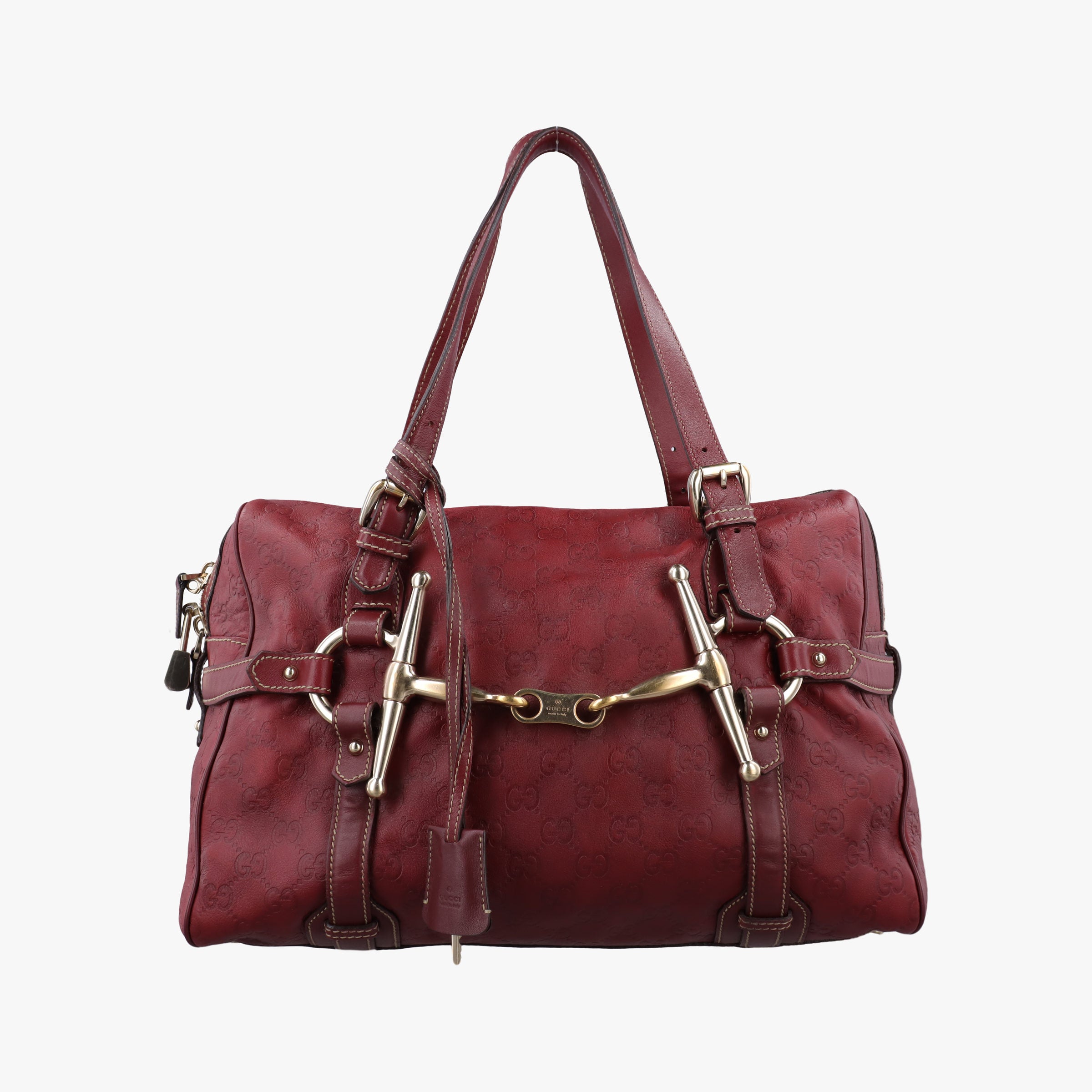 Pre-owned Gucci Bridal Bit Red Leather 163290 handbag | stylenewstar