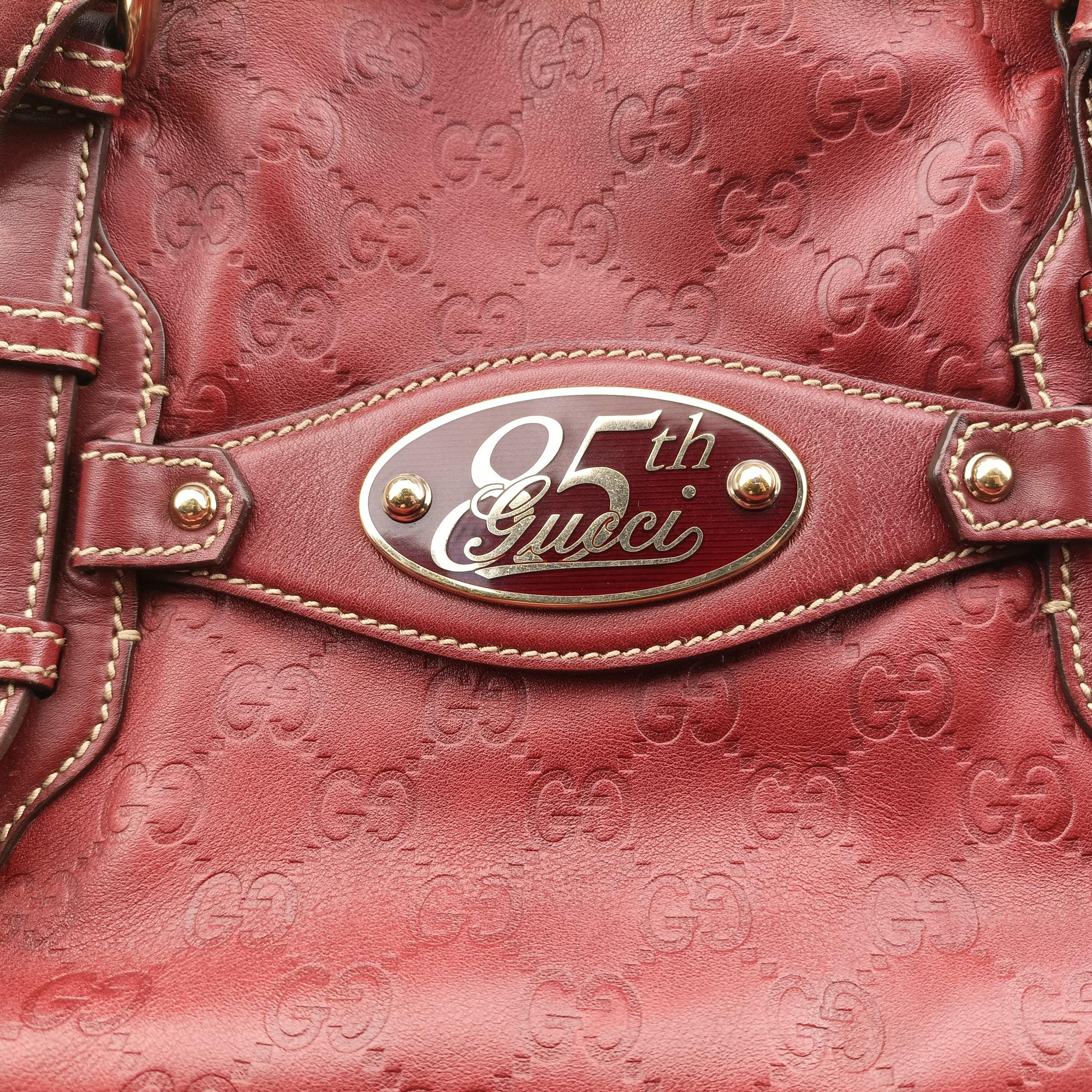 Pre-owned Gucci Bridal Bit Red Leather 163290 handbag | stylenewstar