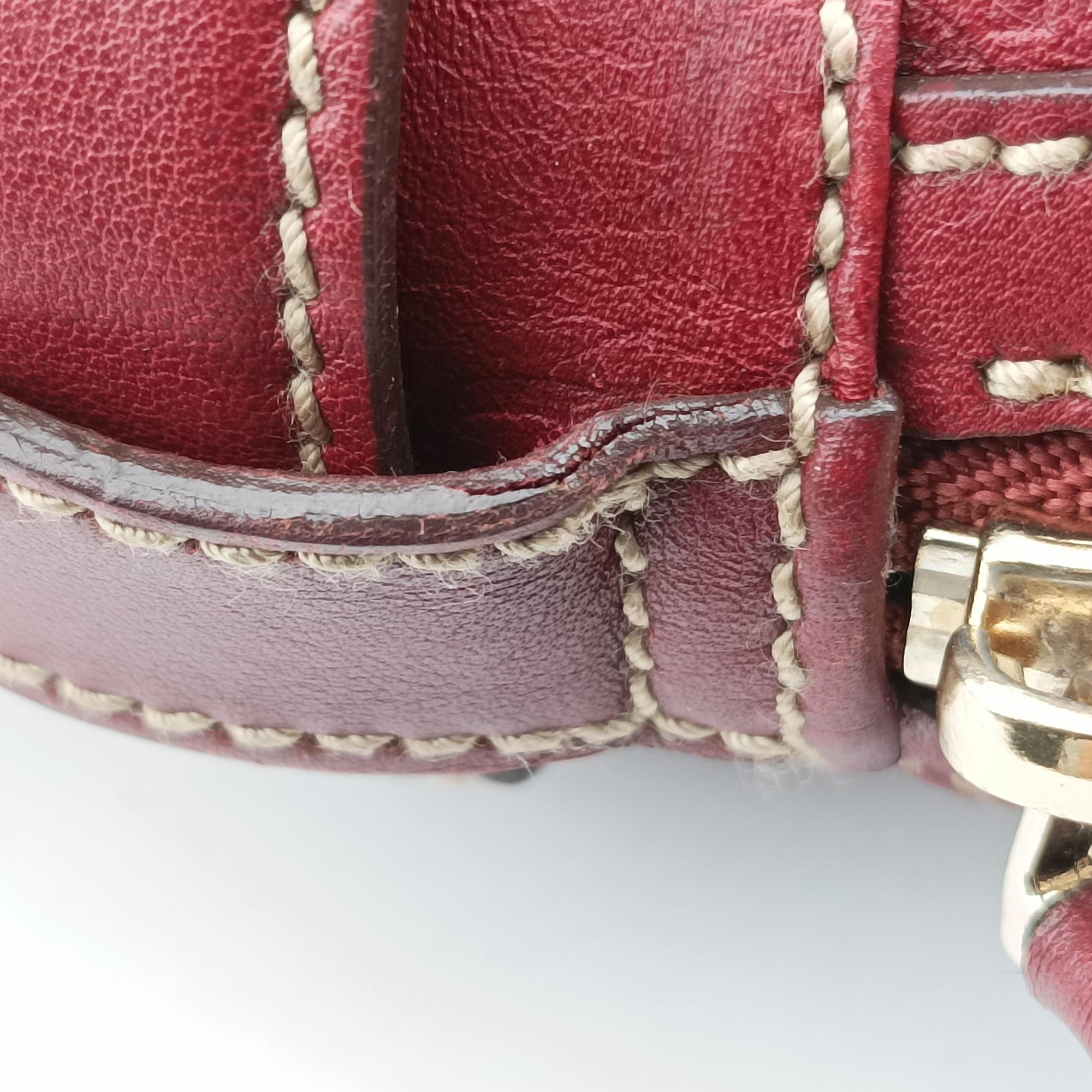 Pre-owned Gucci Bridal Bit Red Leather 163290 handbag | stylenewstar