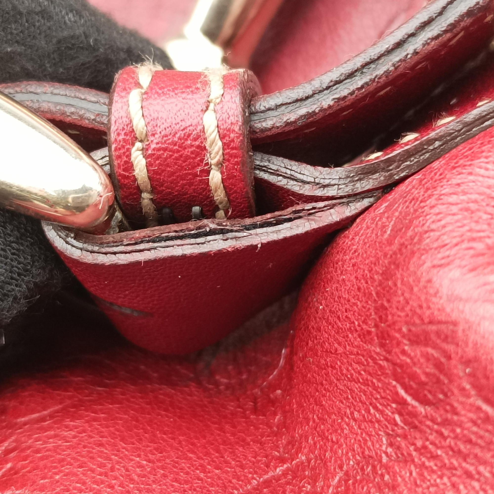 Pre-owned Gucci Bridal Bit Red Leather 163290 handbag | stylenewstar
