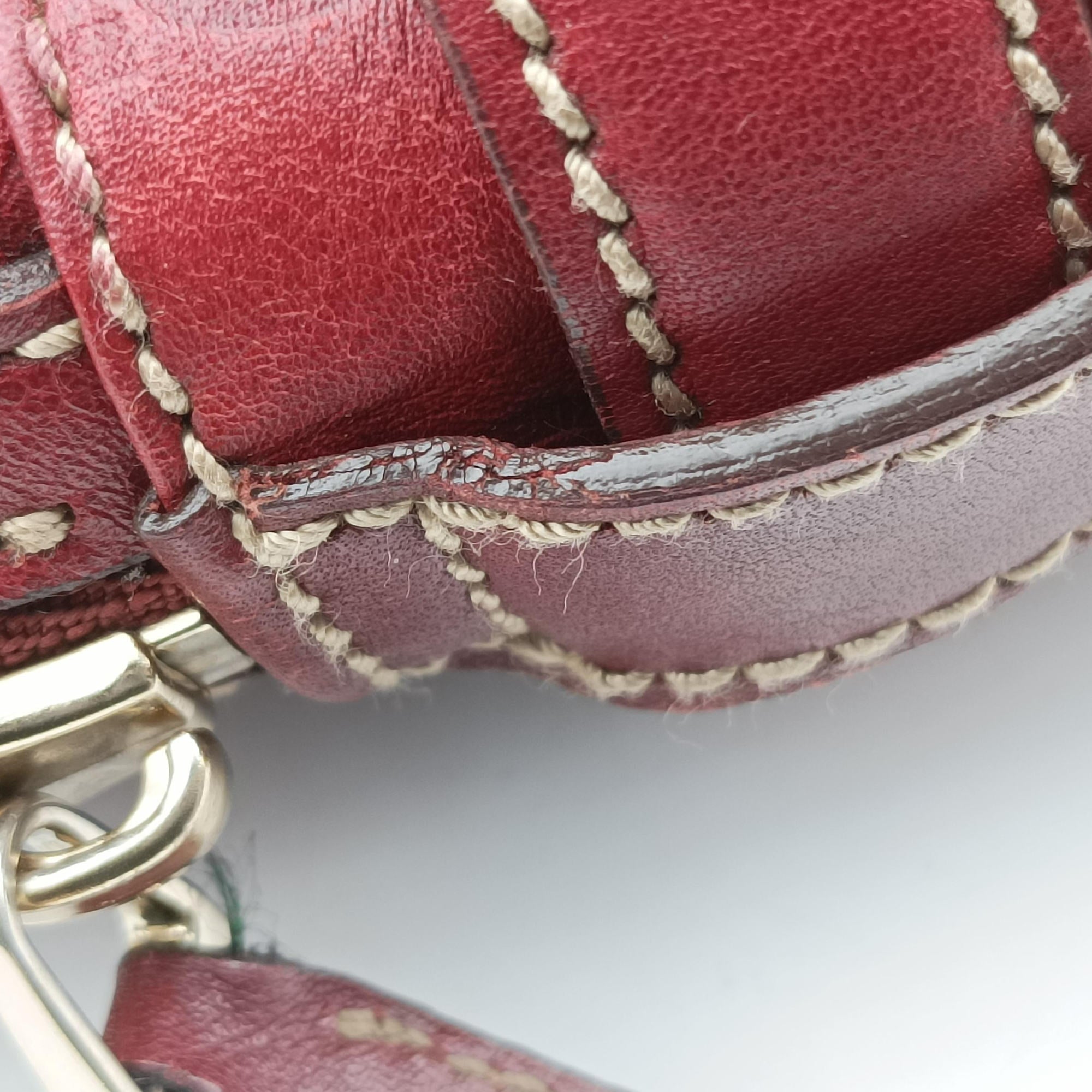 Pre-owned Gucci Bridal Bit Red Leather 163290 handbag | stylenewstar