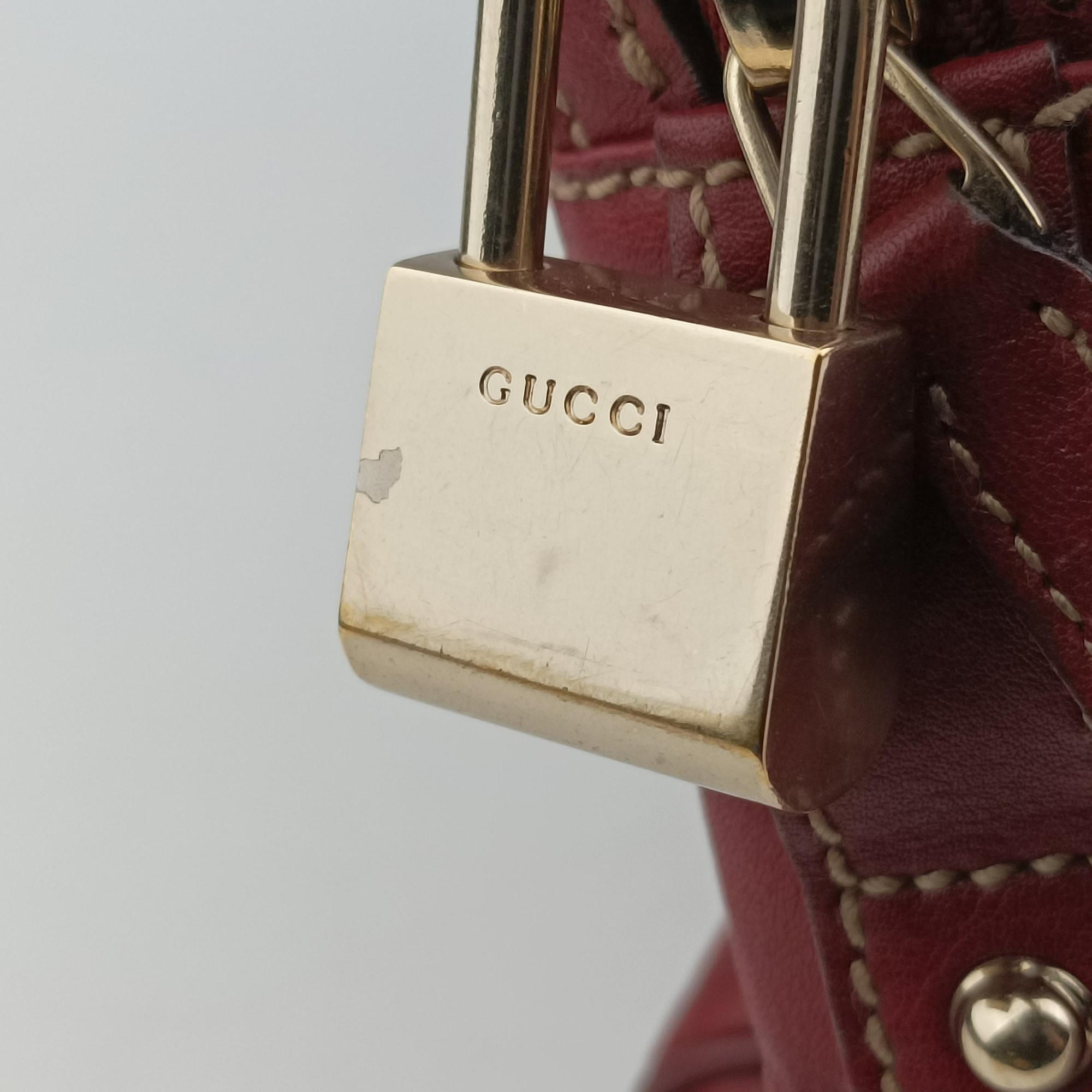 Pre-owned Gucci Bridal Bit Red Leather 163290 handbag | stylenewstar