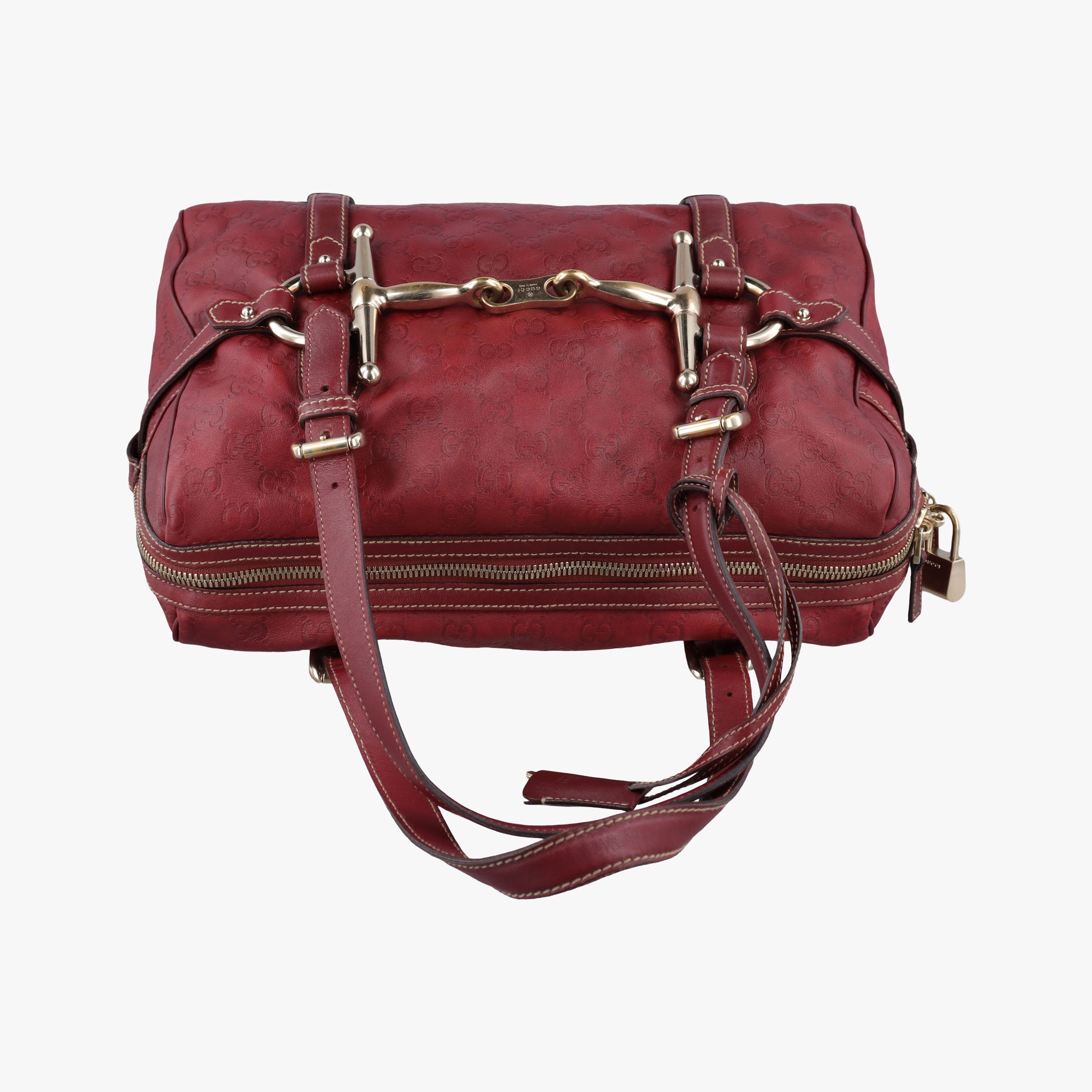 Pre-owned Gucci Bridal Bit Red Leather 163290 handbag | stylenewstar