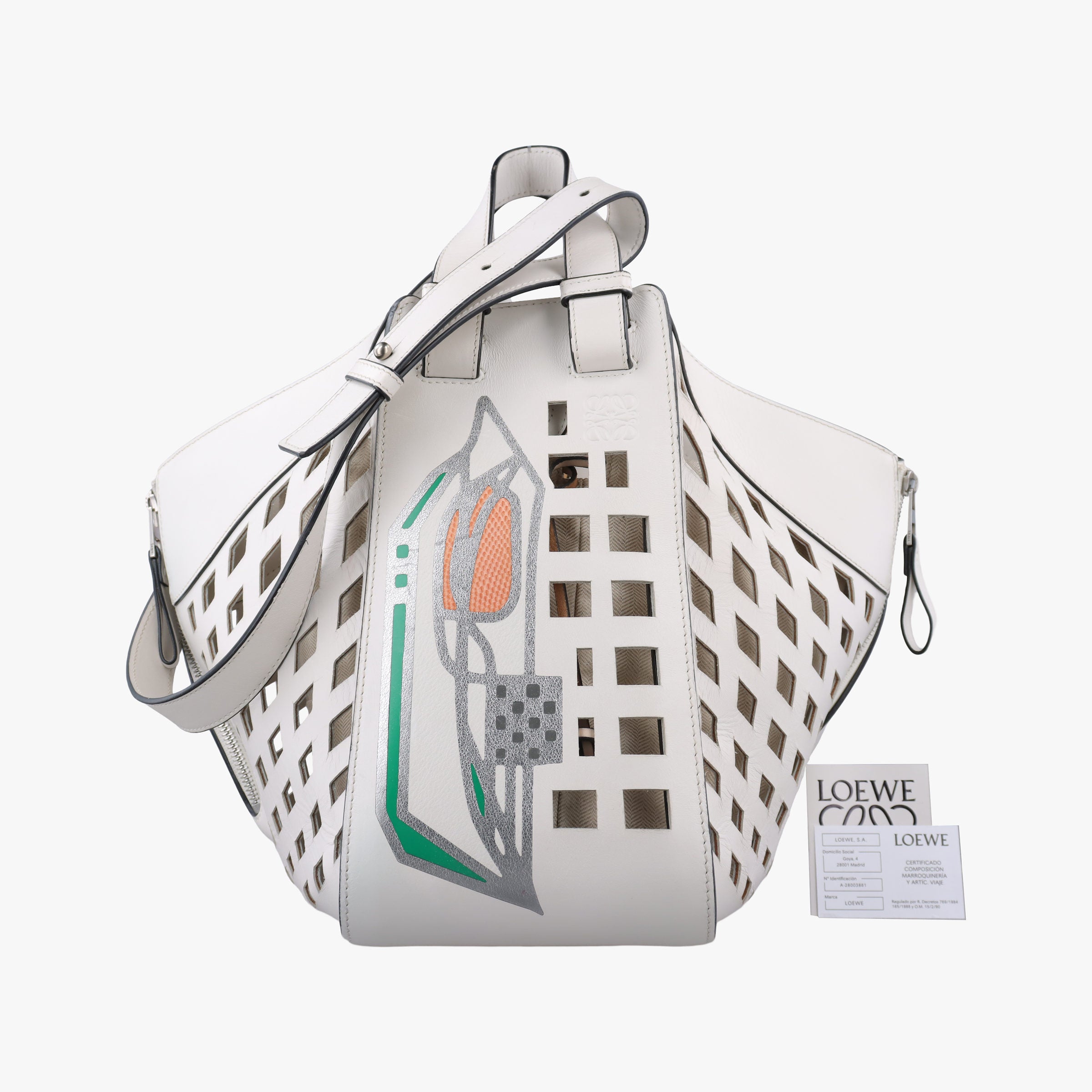 Pre-owned Loewe Hammock White Leather  shoulderbag | stylenewstar