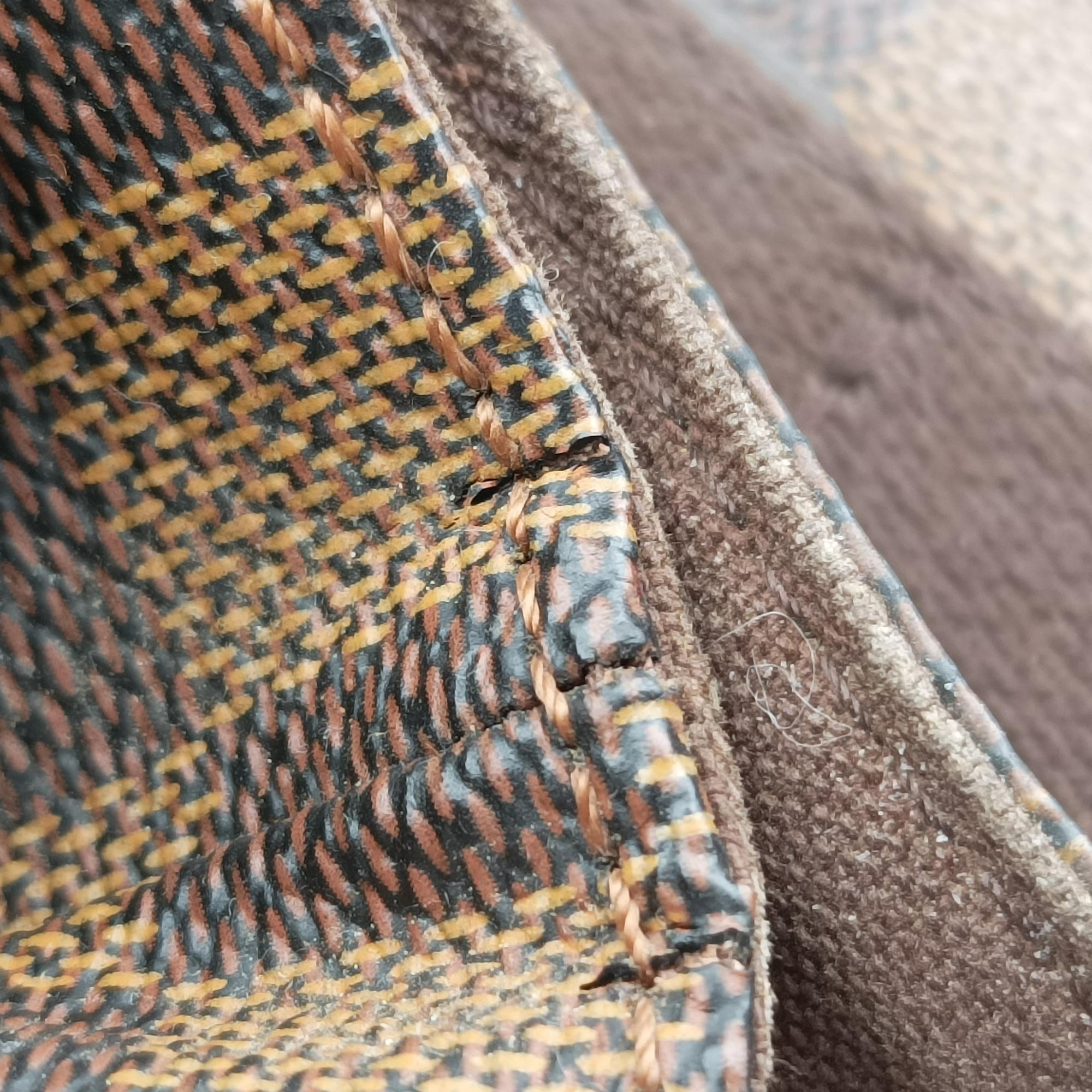 Pre-owned Louis Vuitton Cabas Bobur EBENE Damier Canvas N52006 handbag | stylenewstar