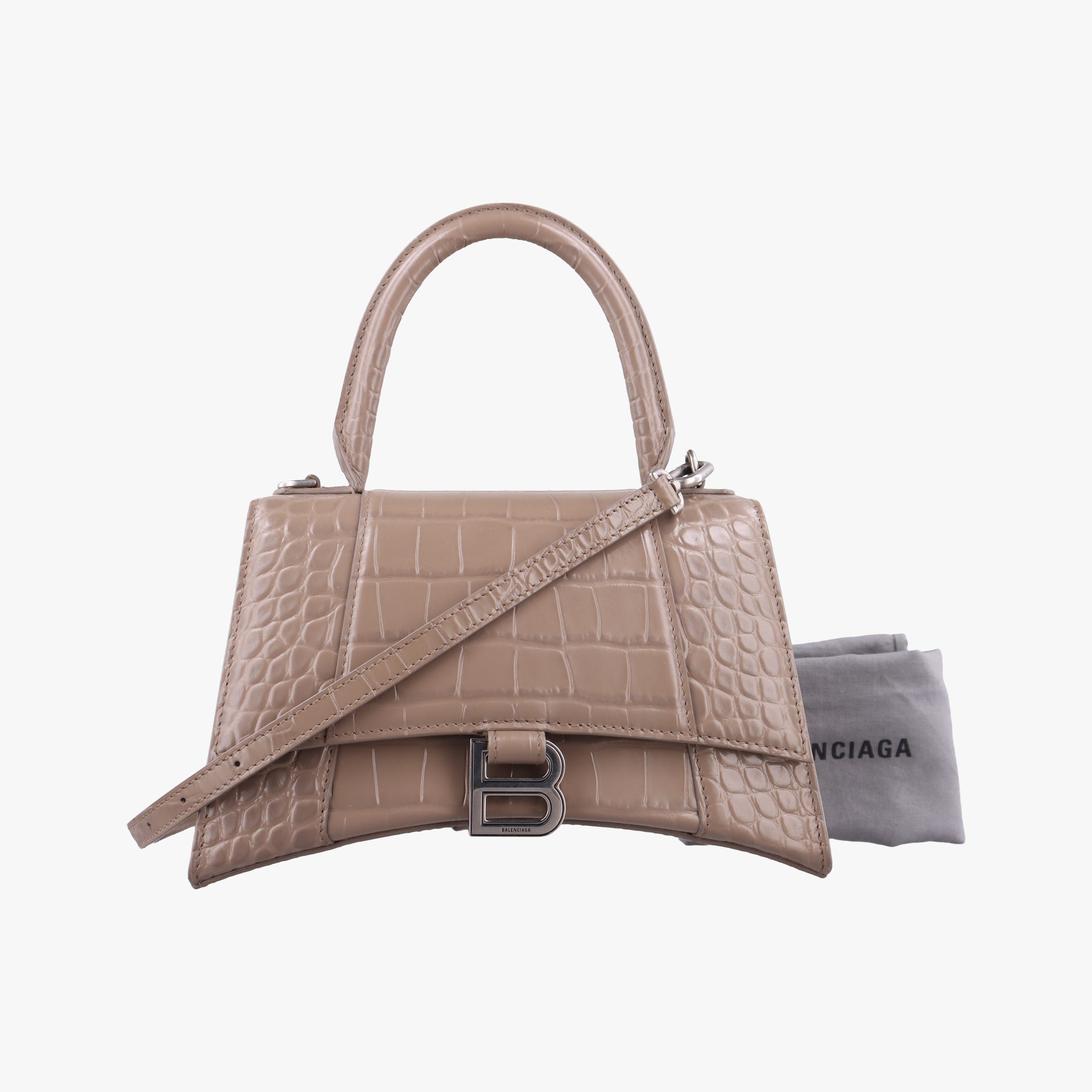 Pre-owned Balenciaga Hourglass Brown leather  shoulderbag | stylenewstar
