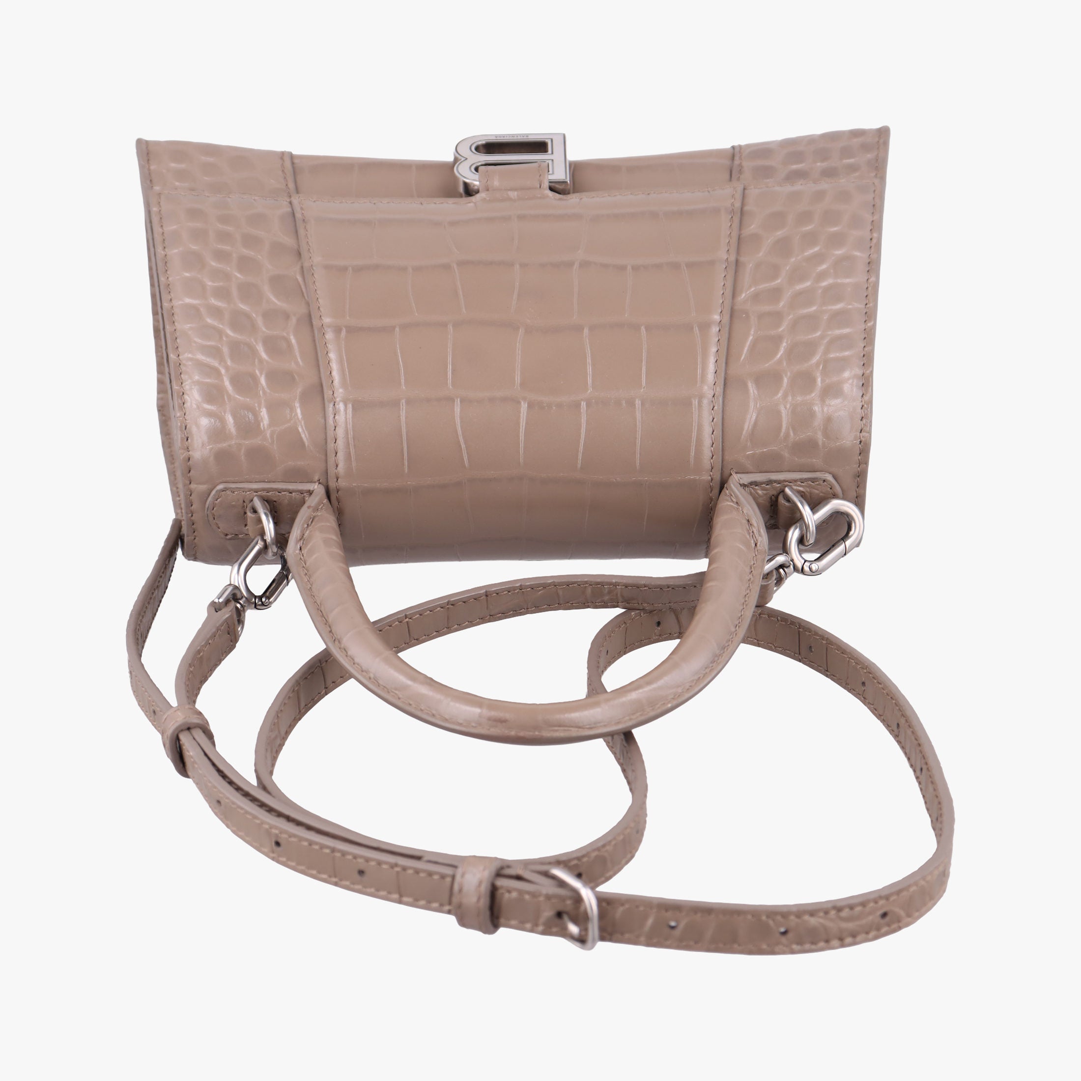 Pre-owned Balenciaga Hourglass Brown leather  shoulderbag | stylenewstar