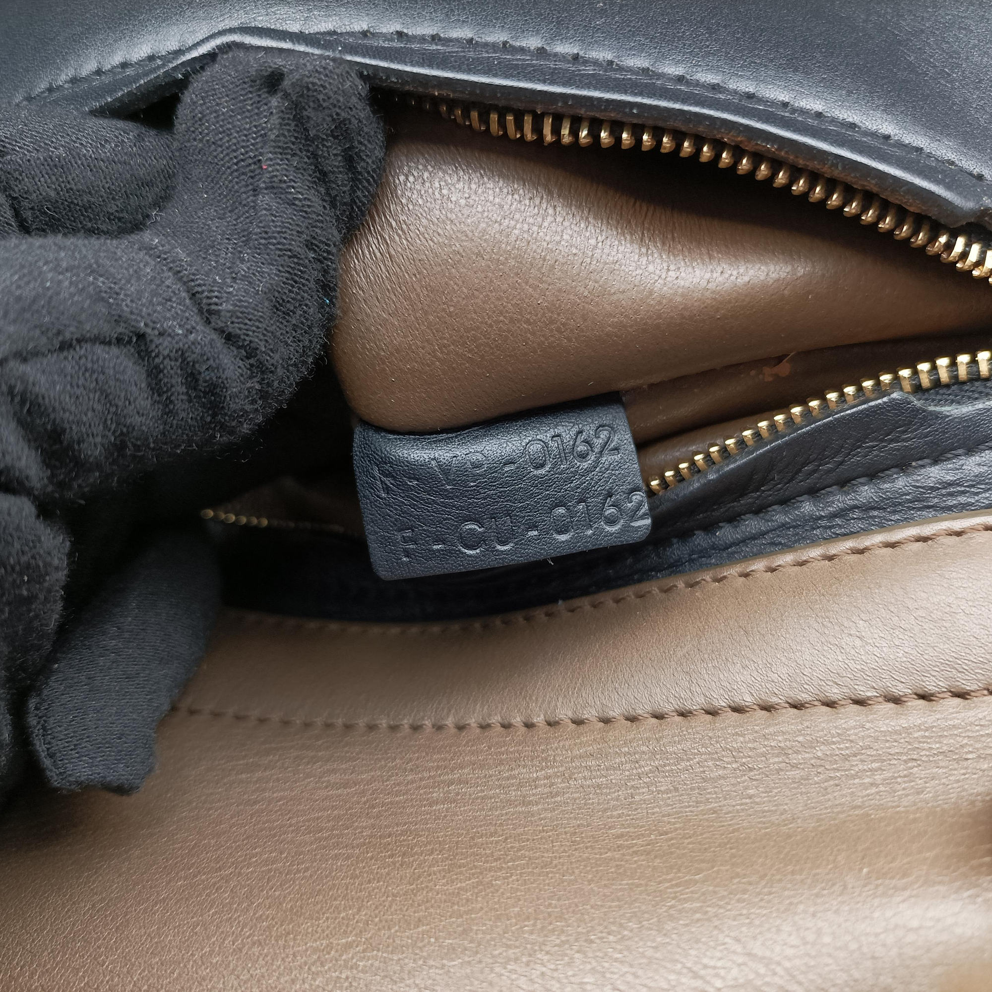Pre-owned Celine Trapeze Brown×Black×Blue Suede × leather  shoulderbag | stylenewstar