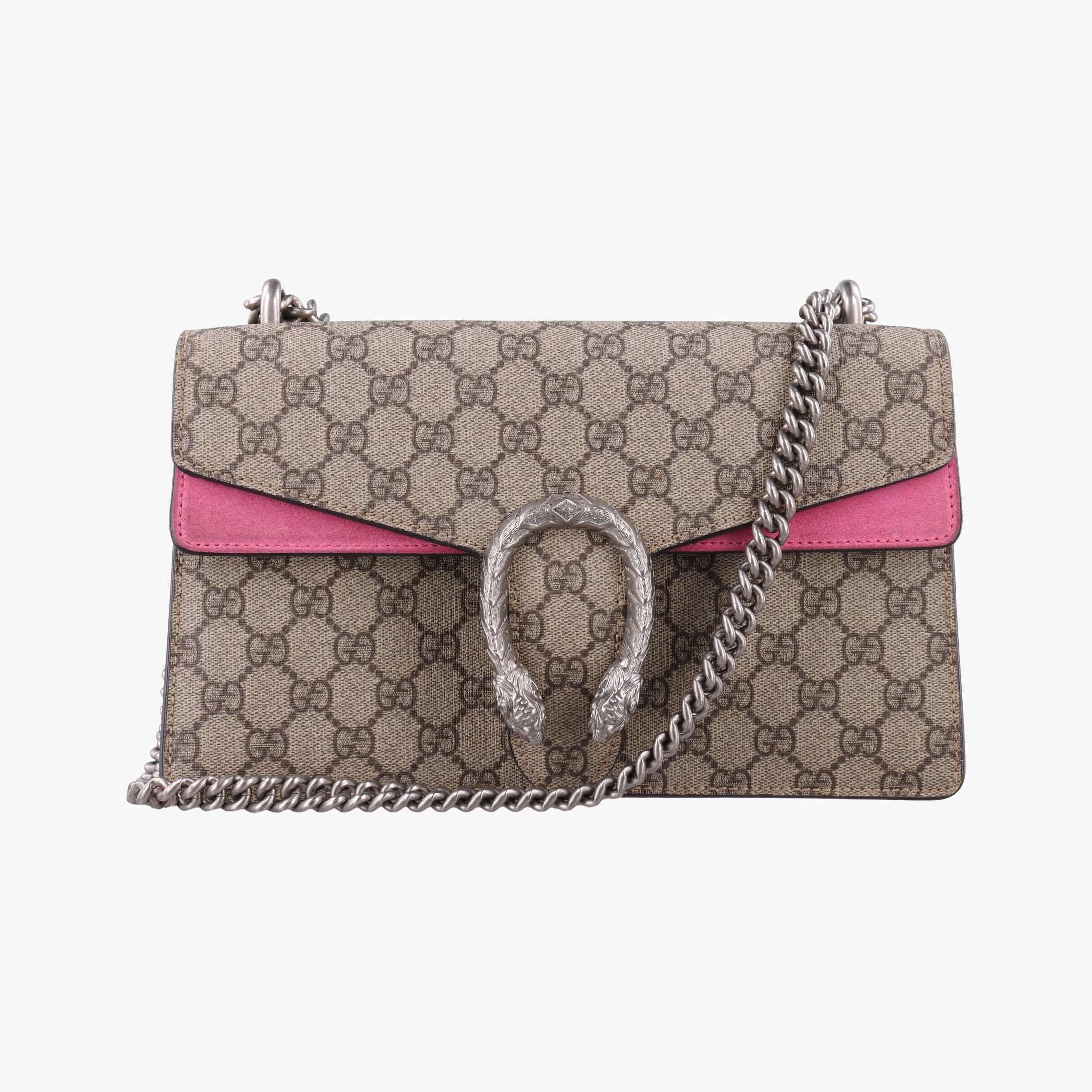 Pre-owned Gucci Dionysus Brown×pink PVC coated canvas×suede 400249 shoulderbag | stylenewstar