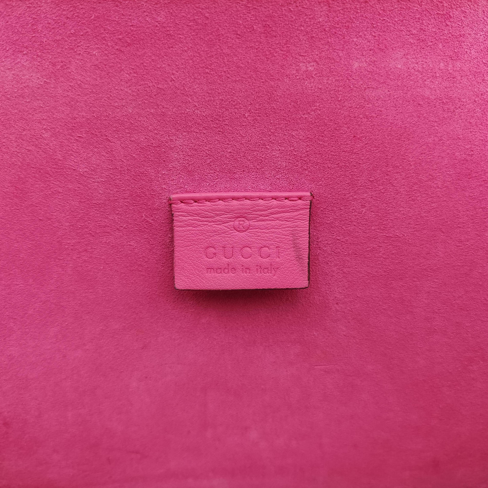 Pre-owned Gucci Dionysus Brown×pink PVC coated canvas×suede 400249 shoulderbag | stylenewstar