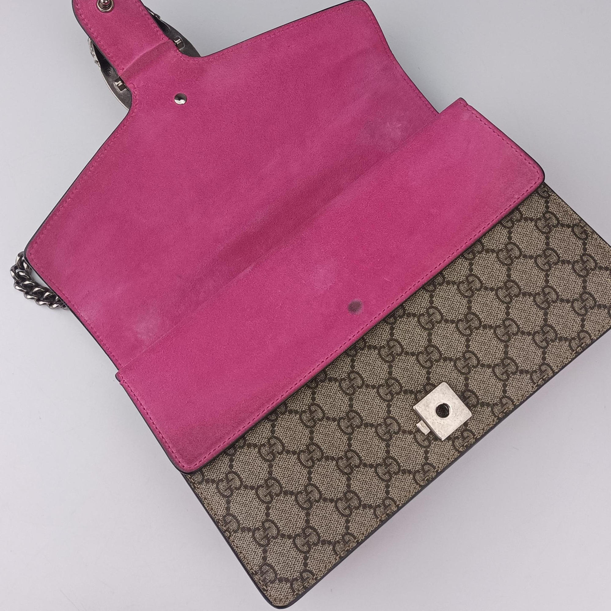 Pre-owned Gucci Dionysus Brown×pink PVC coated canvas×suede 400249 shoulderbag | stylenewstar