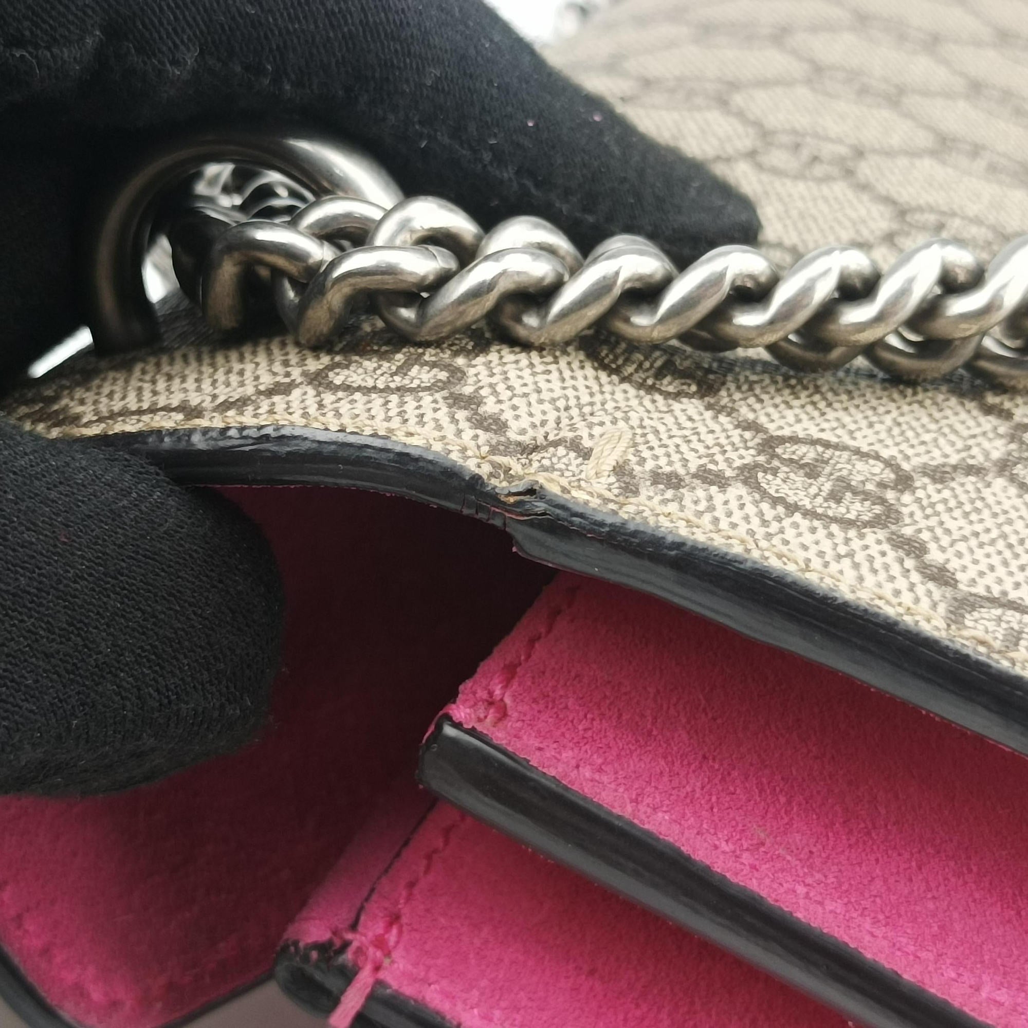 Pre-owned Gucci Dionysus Brown×pink PVC coated canvas×suede 400249 shoulderbag | stylenewstar