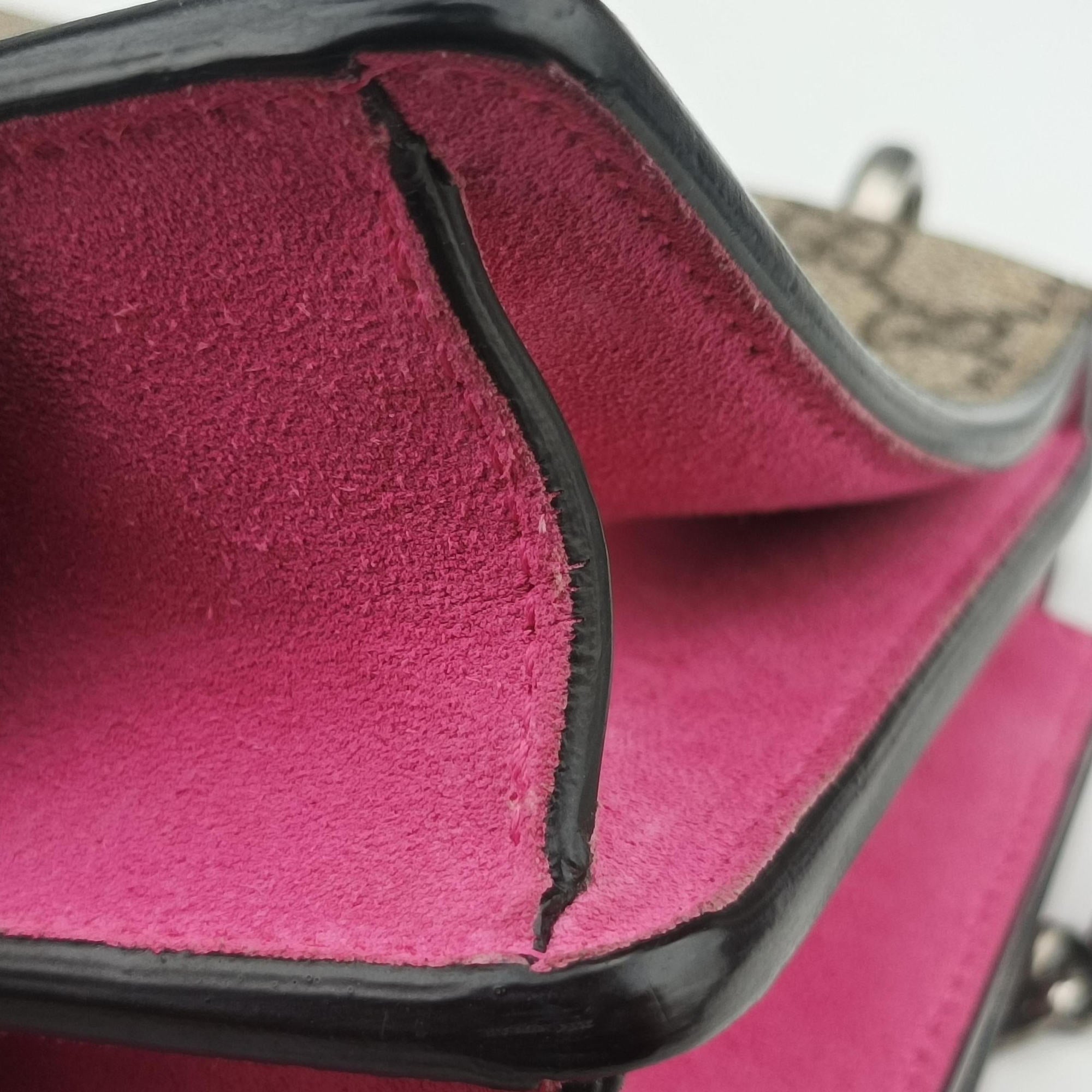 Pre-owned Gucci Dionysus Brown×pink PVC coated canvas×suede 400249 shoulderbag | stylenewstar