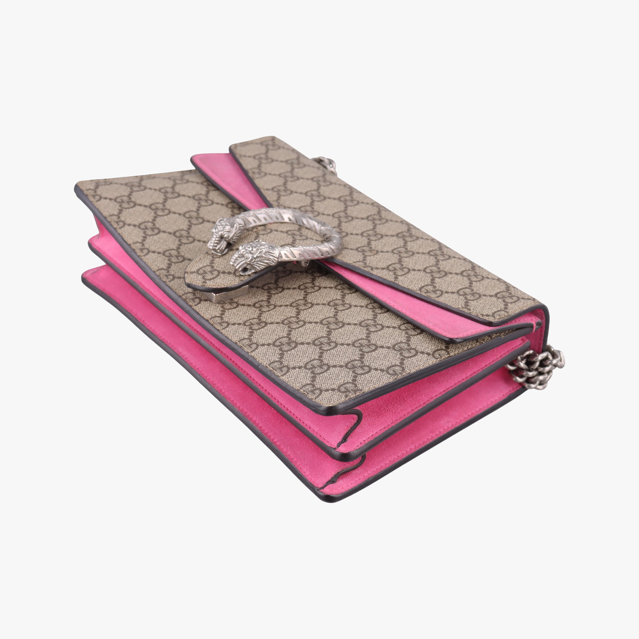 Pre-owned Gucci Dionysus Brown×pink PVC coated canvas×suede 400249 shoulderbag | stylenewstar