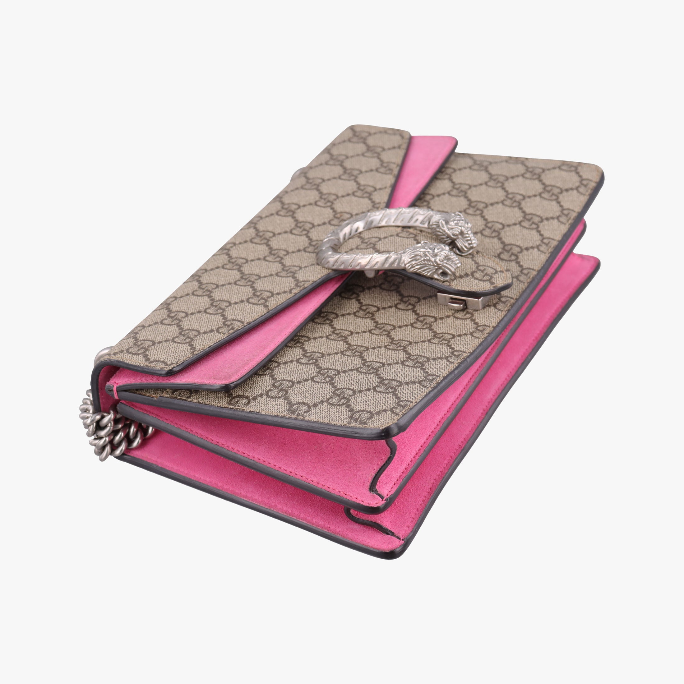 Pre-owned Gucci Dionysus Brown×pink PVC coated canvas×suede 400249 shoulderbag | stylenewstar