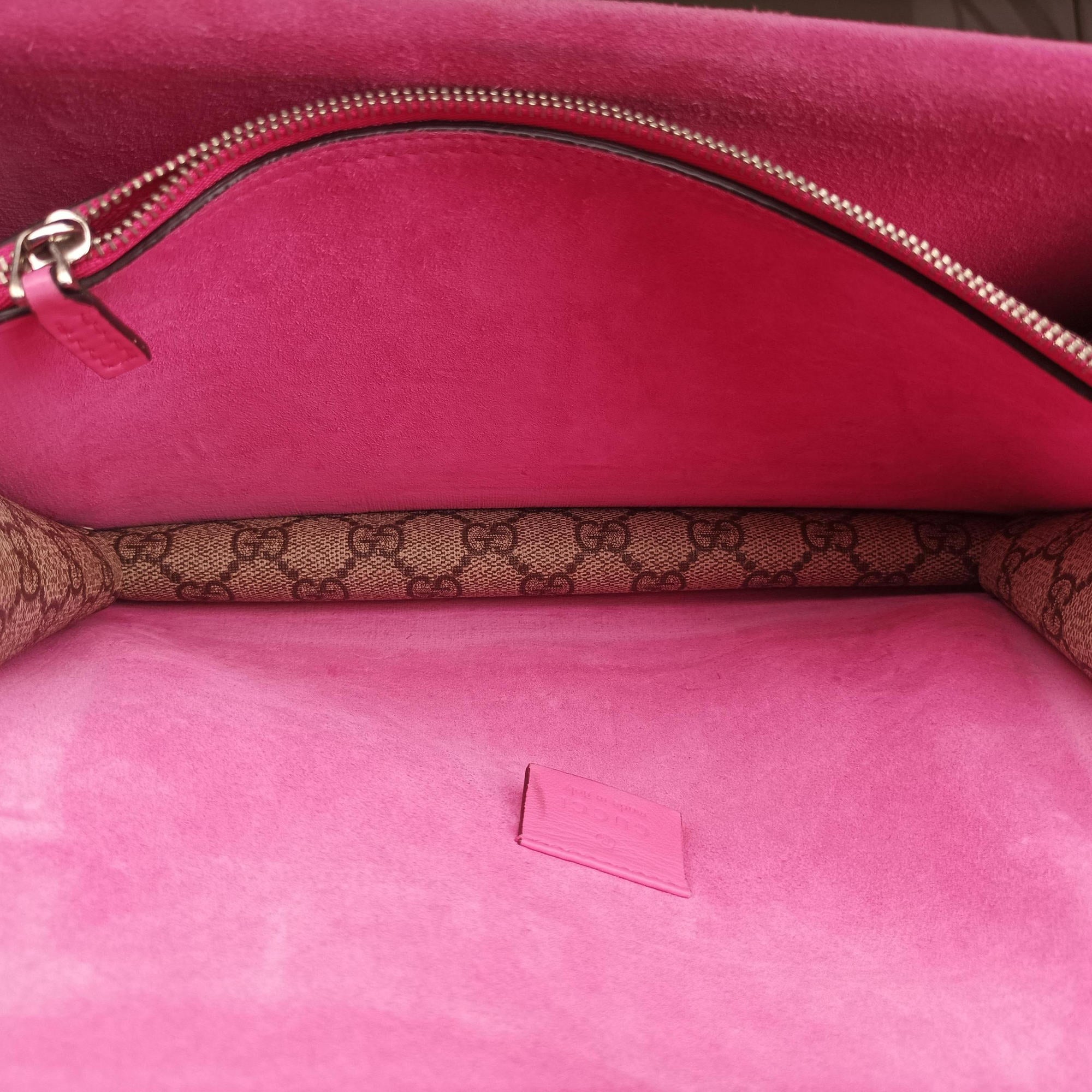 Pre-owned Gucci Dionysus Brown×pink PVC coated canvas×suede 400249 shoulderbag | stylenewstar