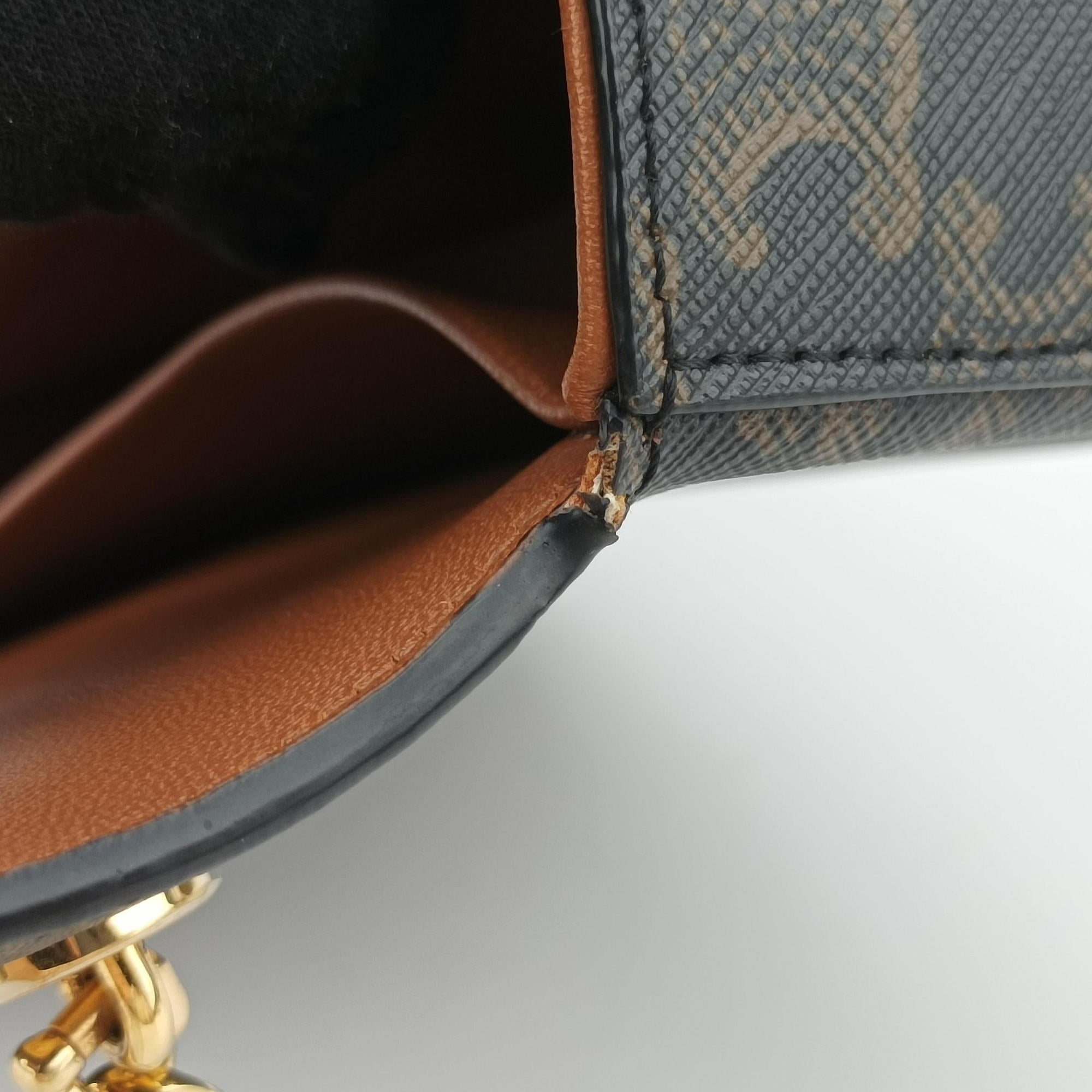 Pre-owned Celine Claude Triomphe Brown PVC coated canvas  shoulderbag | stylenewstar