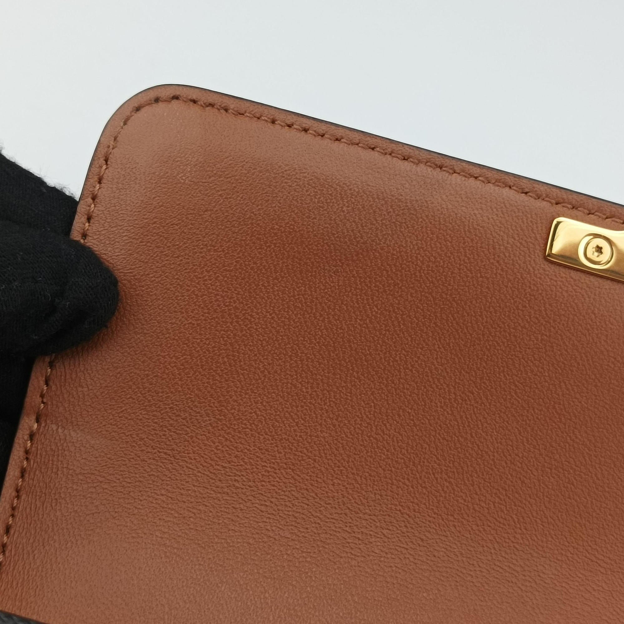 Pre-owned Celine Claude Triomphe Brown PVC coated canvas  shoulderbag | stylenewstar