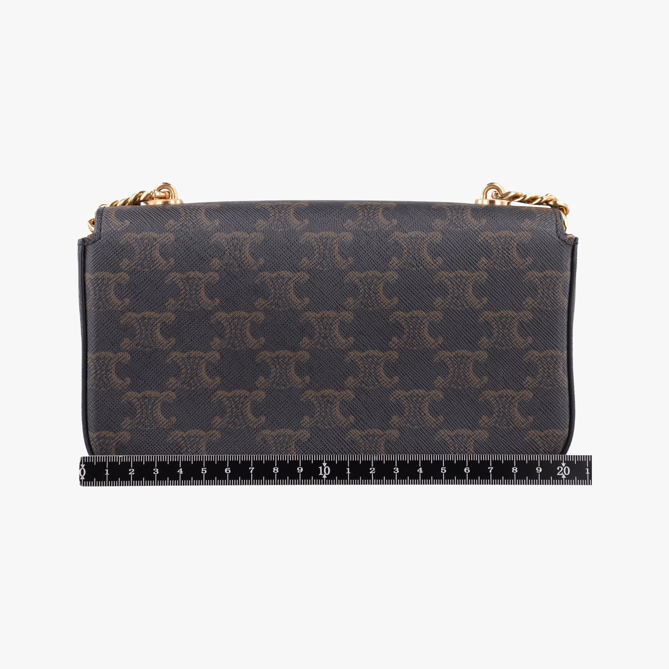 Pre-owned Celine Claude Triomphe Brown PVC coated canvas  shoulderbag | stylenewstar