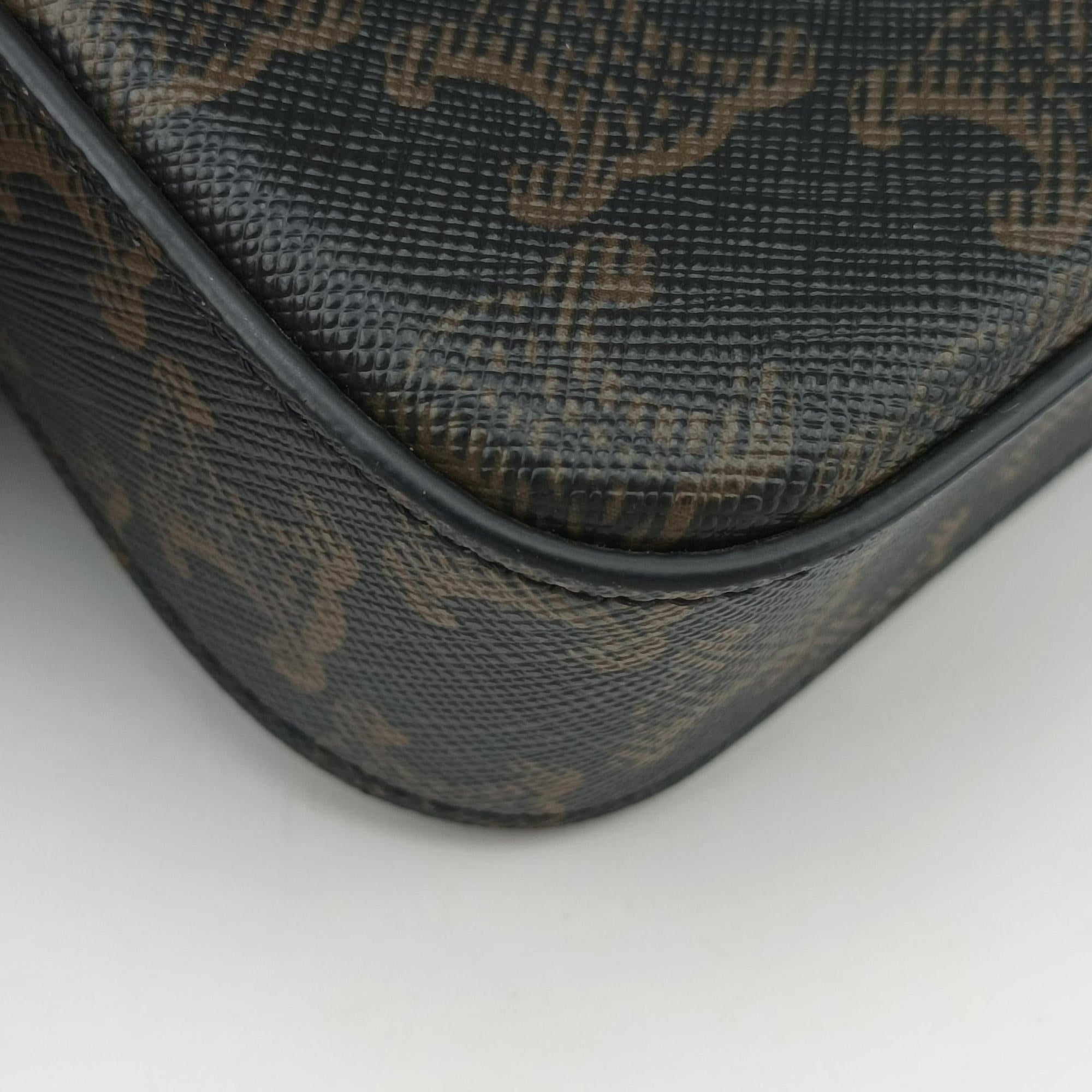 Pre-owned Celine Claude Triomphe Brown PVC coated canvas  shoulderbag | stylenewstar