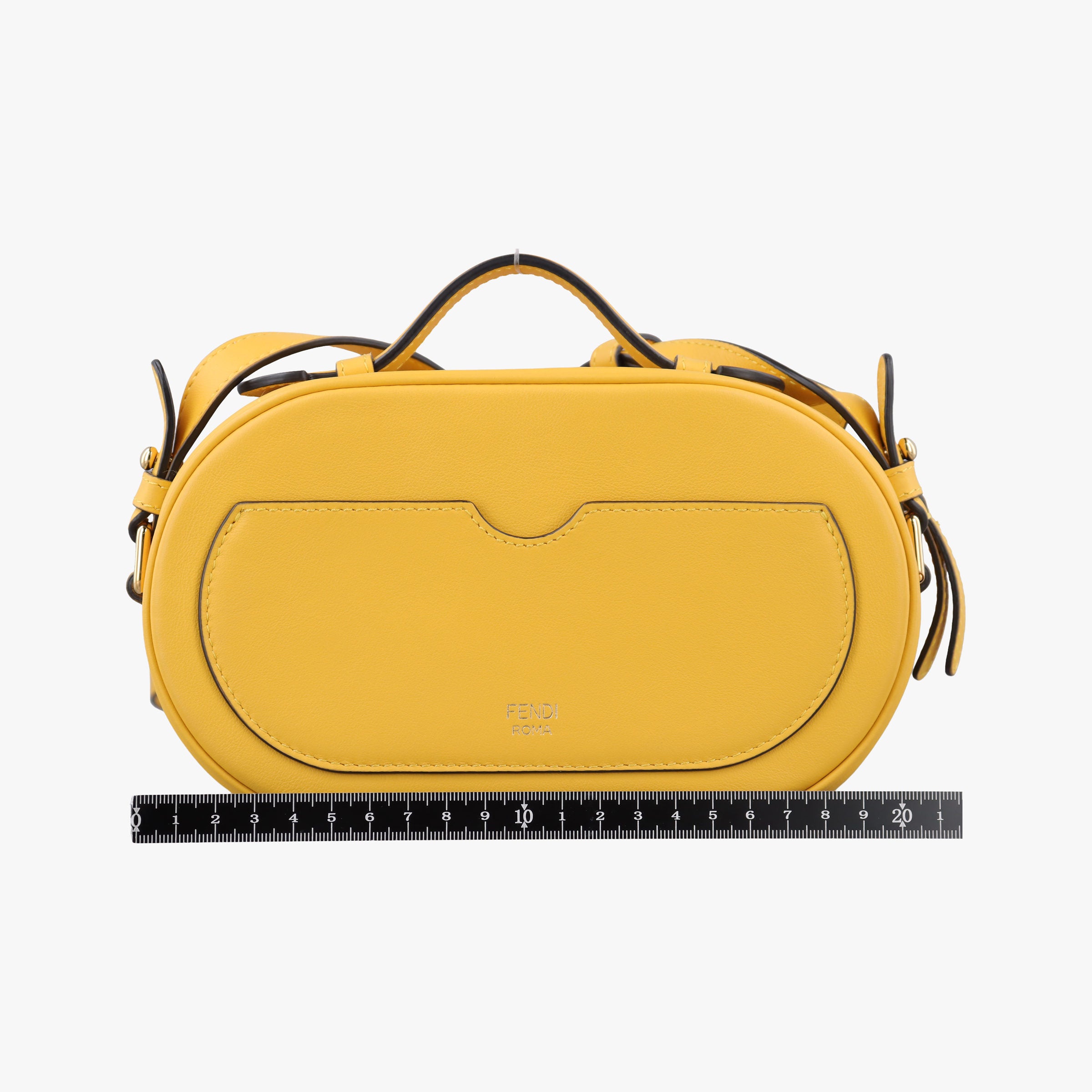 Pre-owned Fendi Aurock Camera Case Mini Yellow Suede × Leather 8BS058 shoulderbag | stylenewstar
