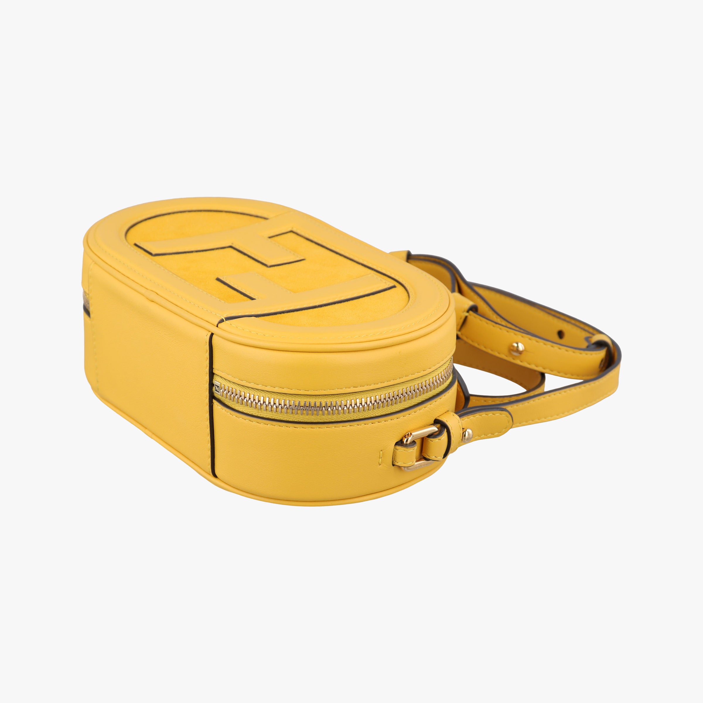 Pre-owned Fendi Aurock Camera Case Mini Yellow Suede × Leather 8BS058 shoulderbag | stylenewstar