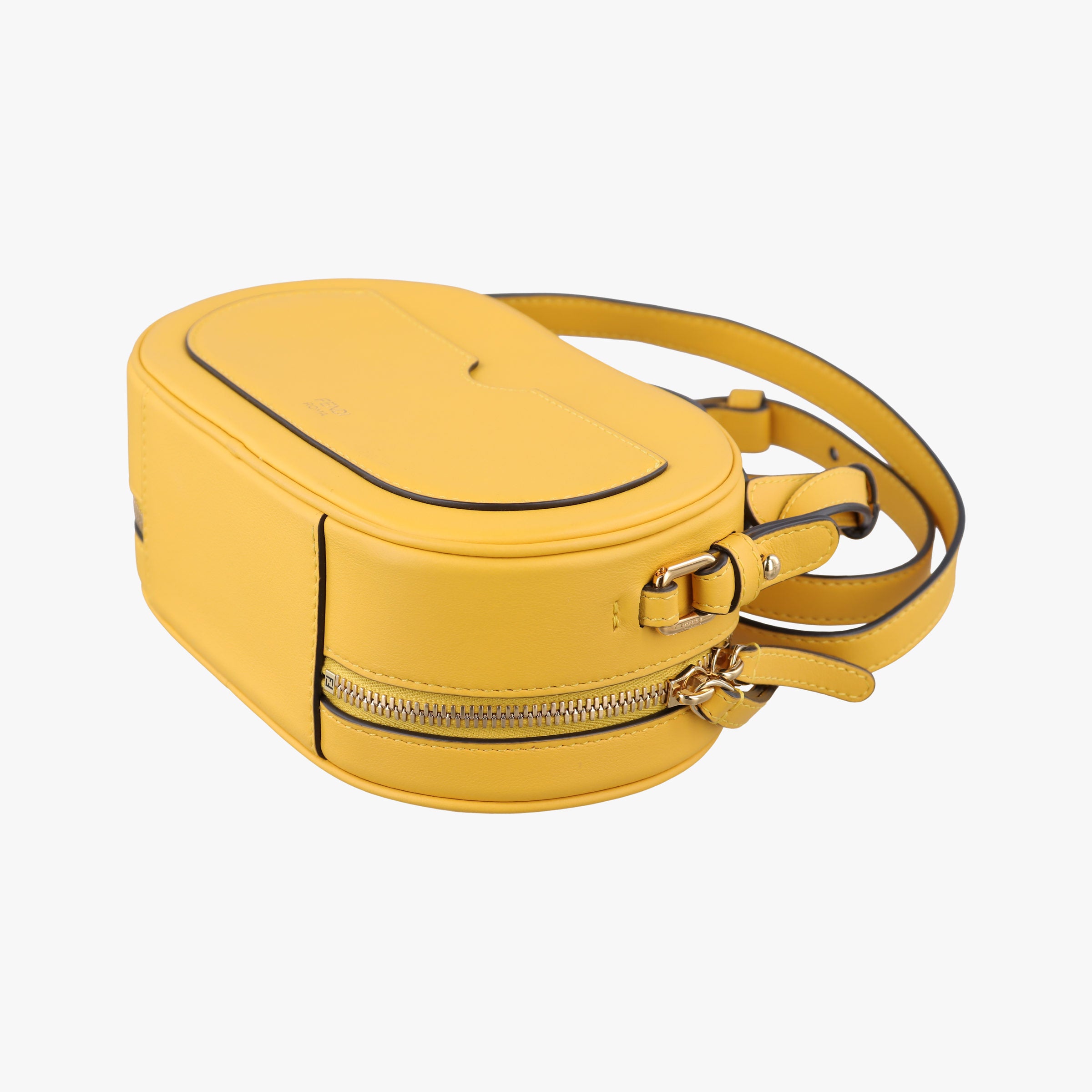 Pre-owned Fendi Aurock Camera Case Mini Yellow Suede × Leather 8BS058 shoulderbag | stylenewstar