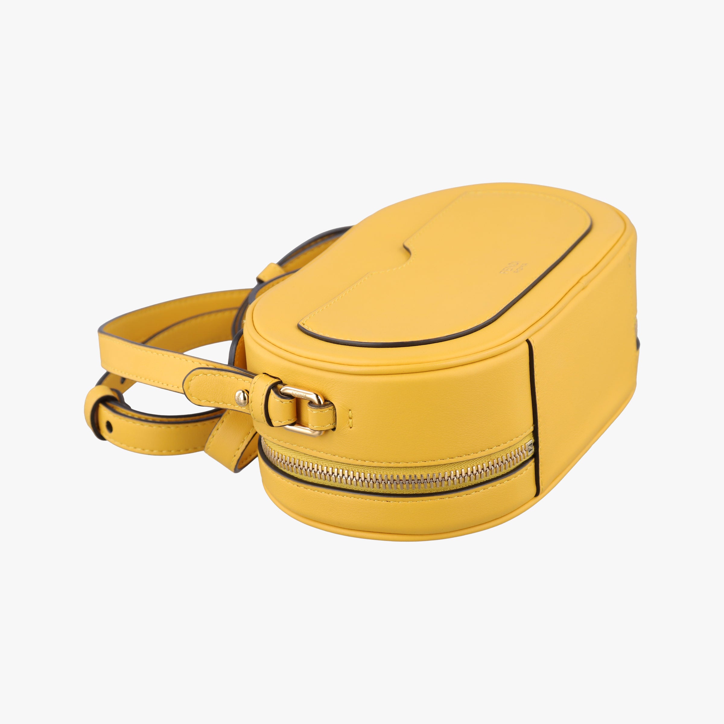 Pre-owned Fendi Aurock Camera Case Mini Yellow Suede × Leather 8BS058 shoulderbag | stylenewstar