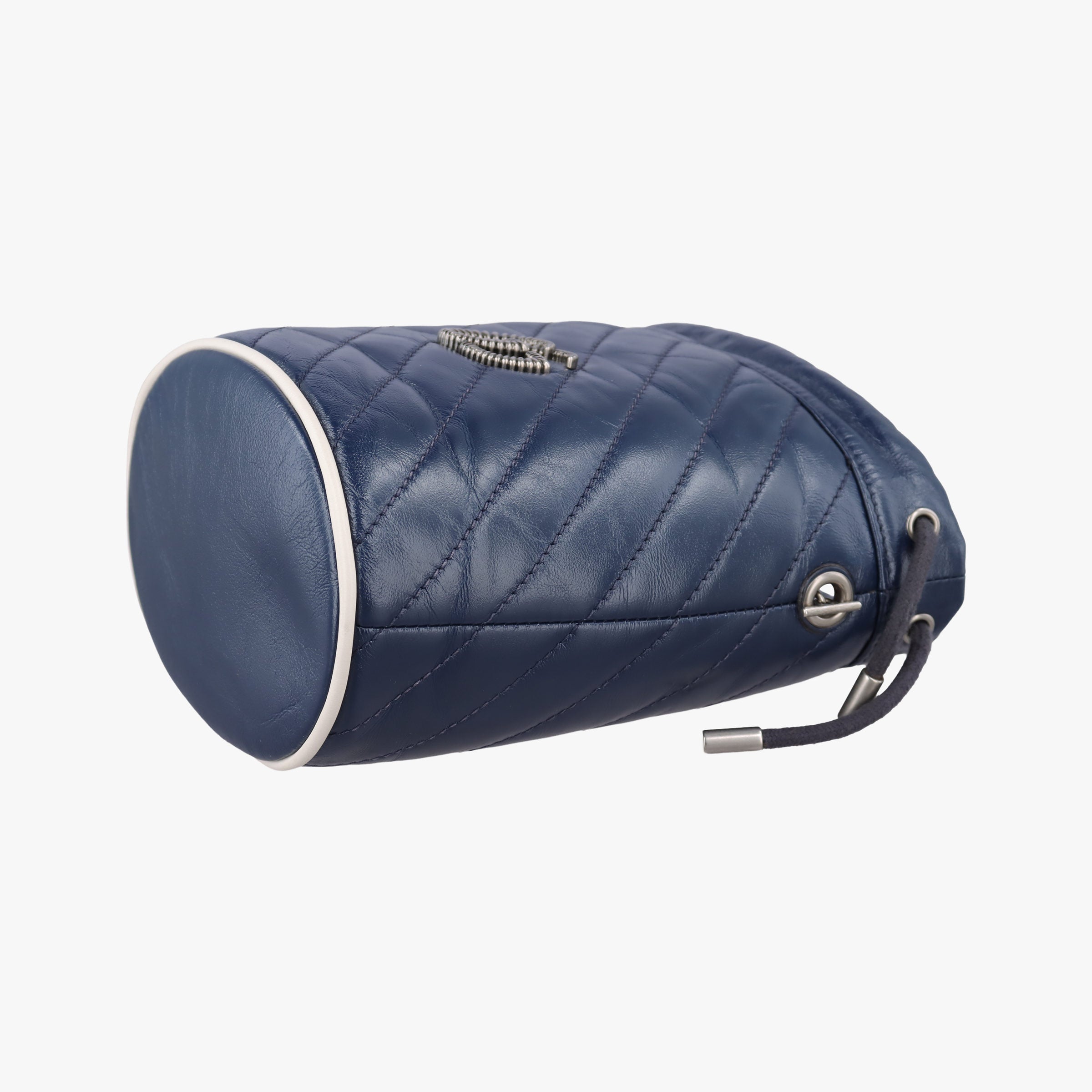 Pre-owned Gucci GG Marmont Blue Leather 573817 shoulderbag | stylenewstar