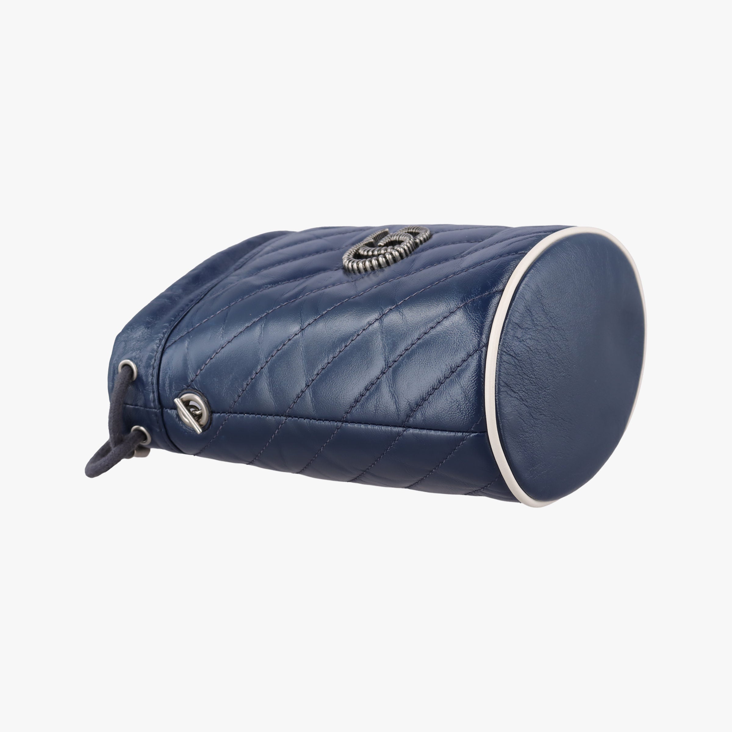 Pre-owned Gucci GG Marmont Blue Leather 573817 shoulderbag | stylenewstar