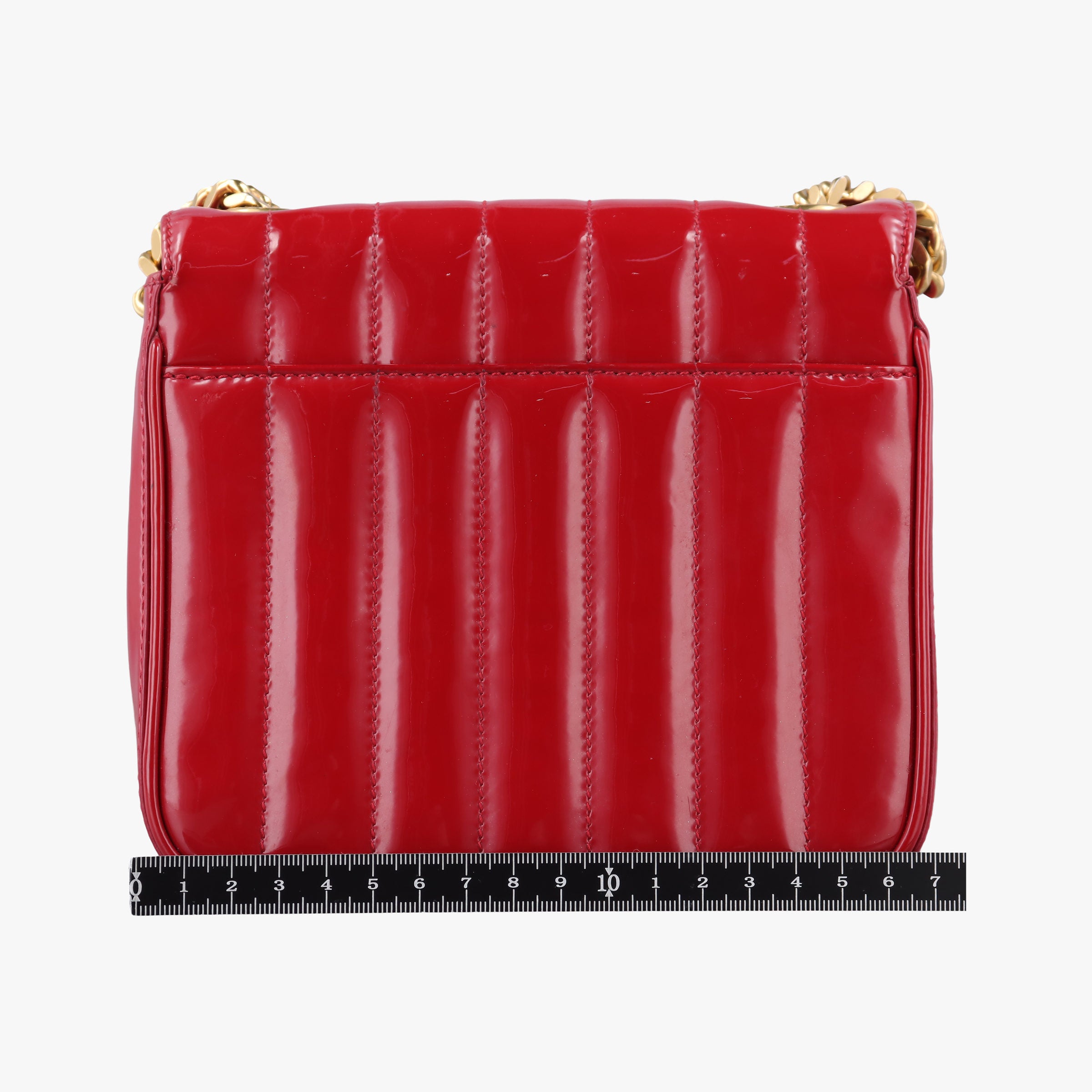 Pre-owned Yves Saint Laurent VICKY Red Patent Leather 538439 shoulderbag | stylenewstar