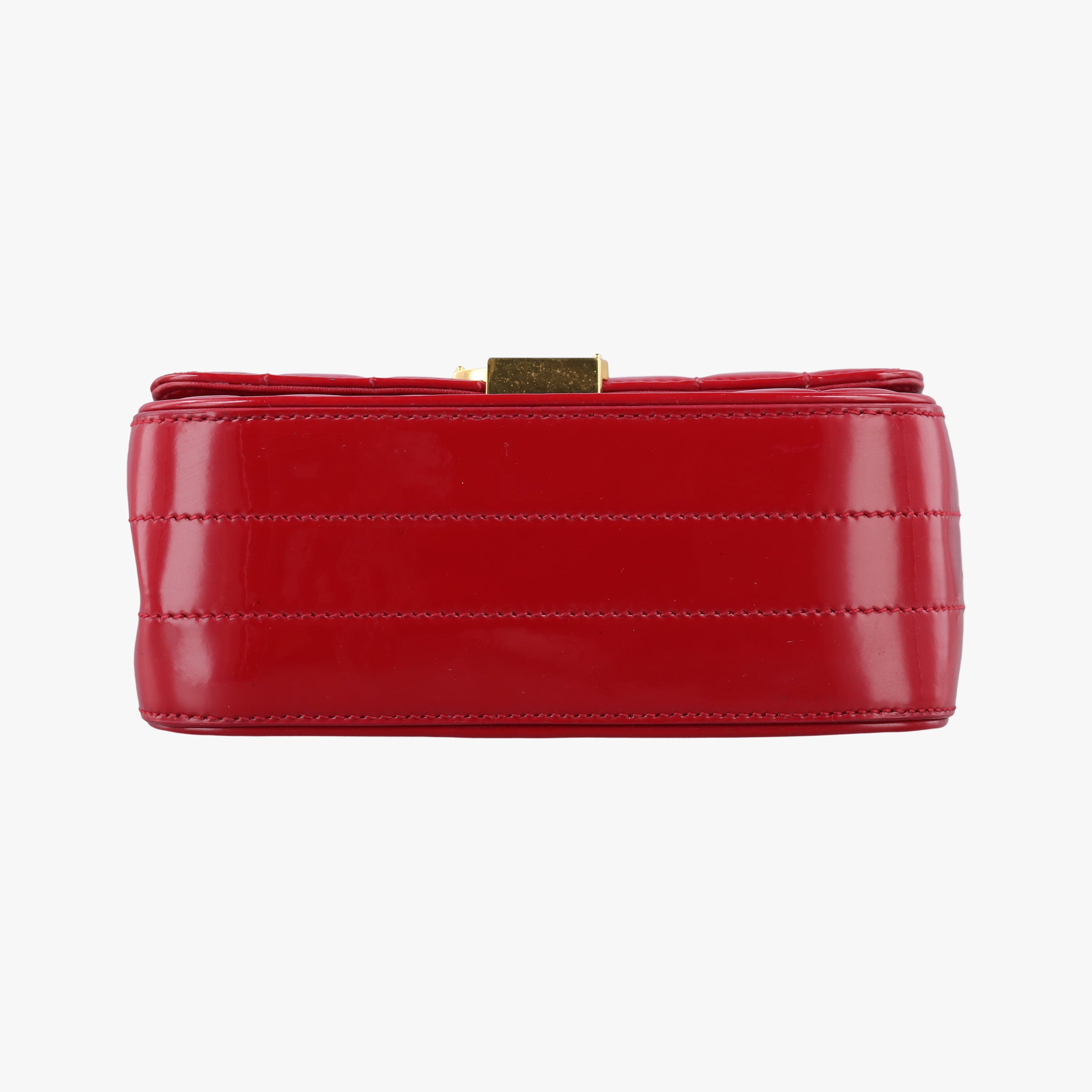 Pre-owned Yves Saint Laurent VICKY Red Patent Leather 538439 shoulderbag | stylenewstar