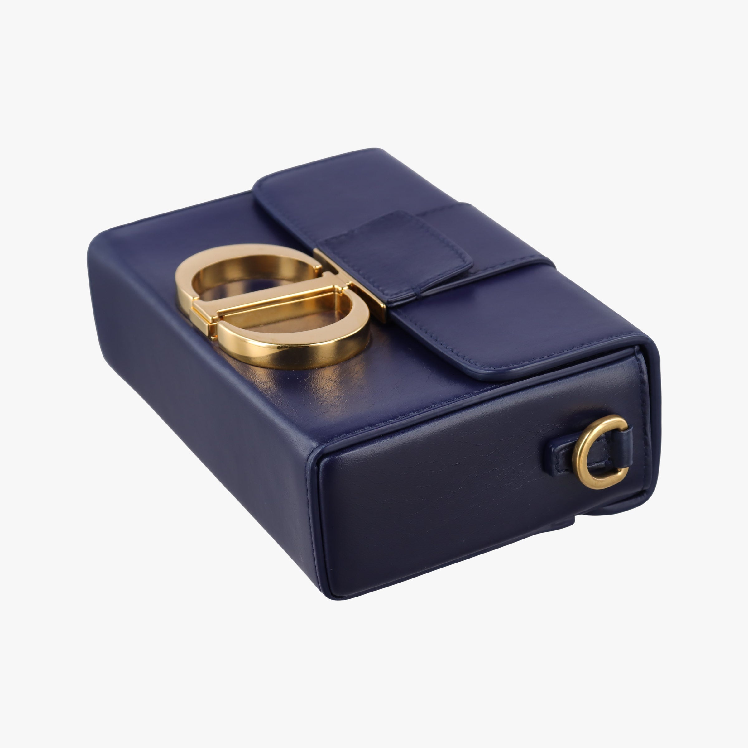 Pre-owned Christian Dior 30 MONTAIGNE Navy Leather  shoulderbag | stylenewstar
