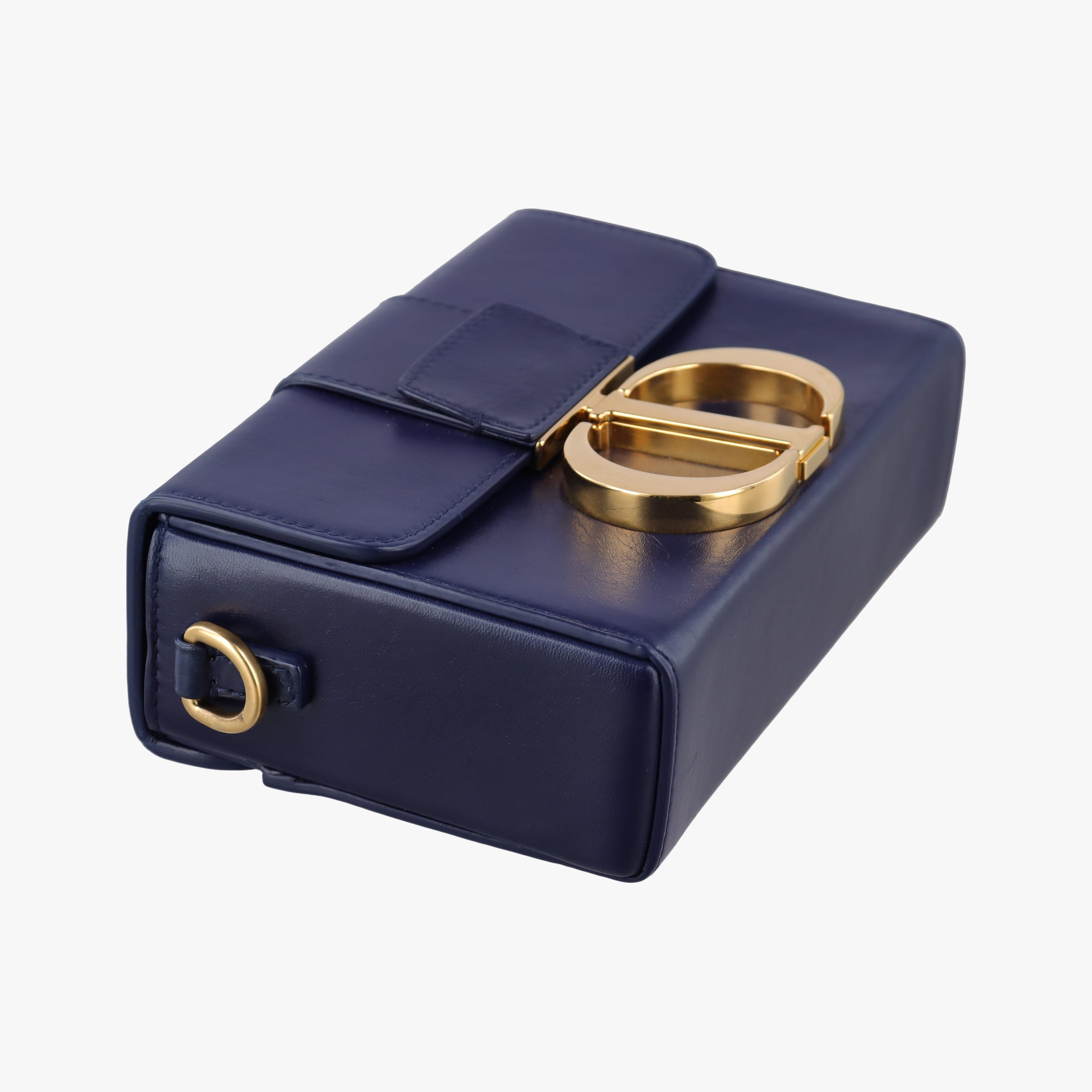 Pre-owned Christian Dior 30 MONTAIGNE Navy Leather  shoulderbag | stylenewstar
