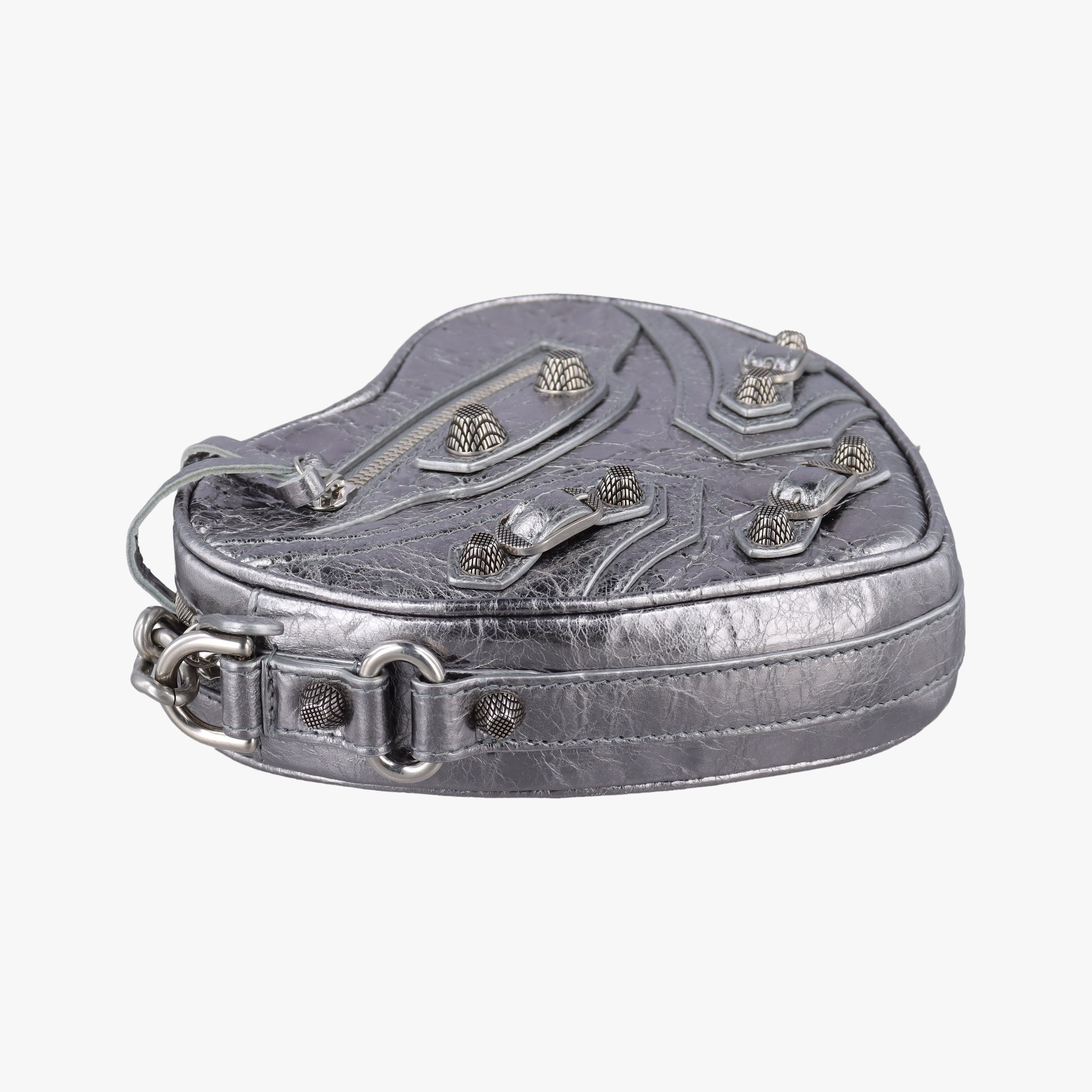 Pre-owned Balenciaga Heart mini Silver Lambskin  shoulderbag | stylenewstar