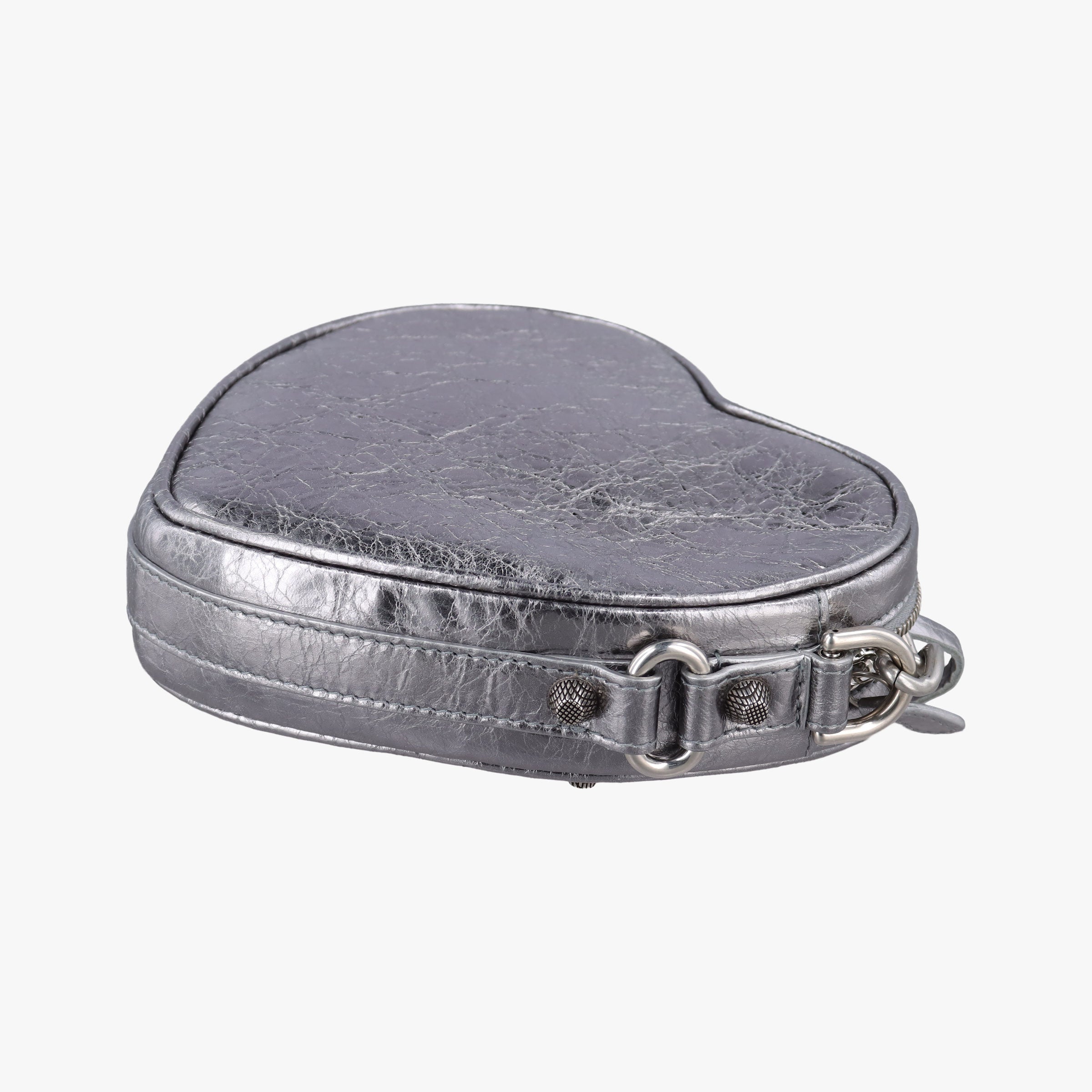 Pre-owned Balenciaga Heart mini Silver Lambskin  shoulderbag | stylenewstar