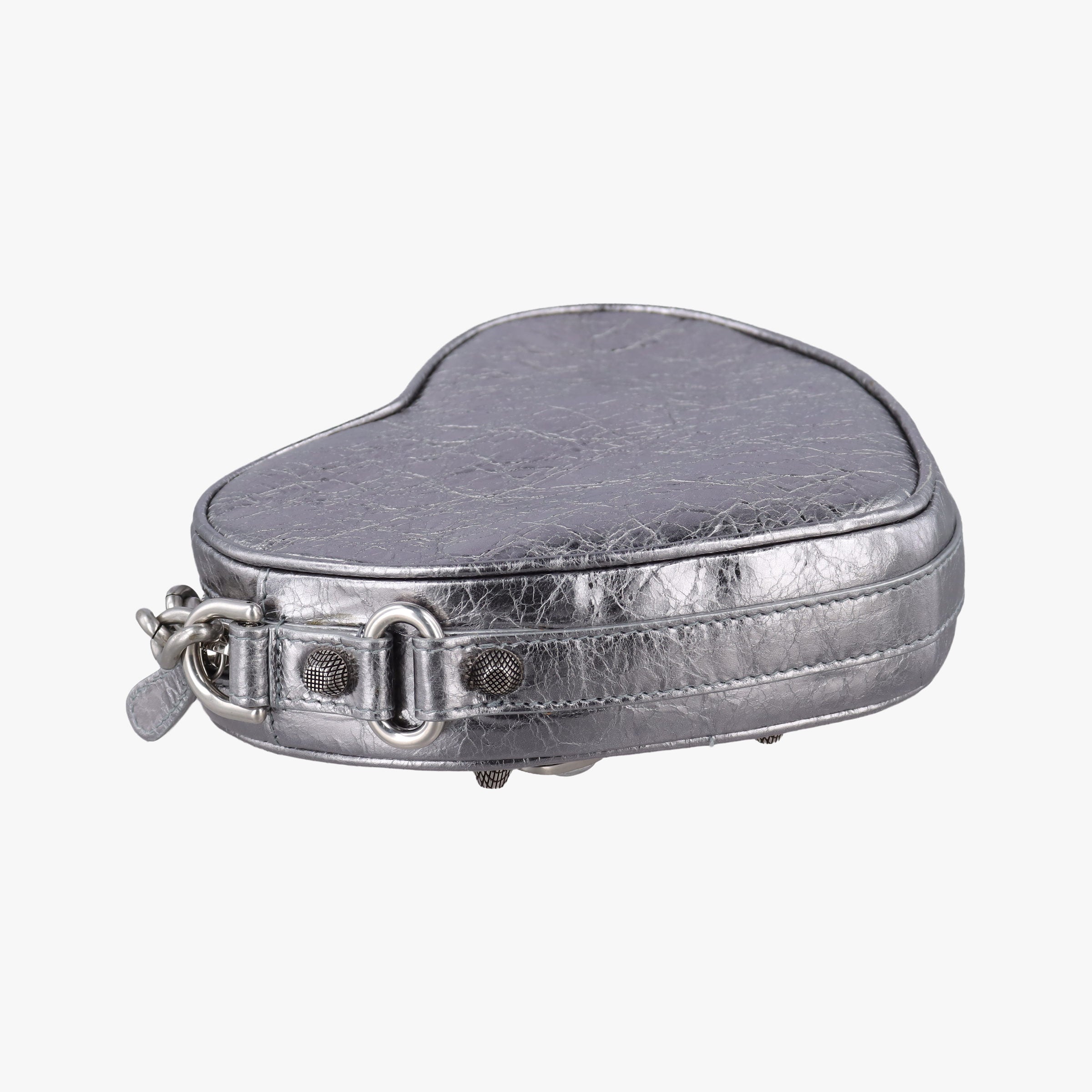 Pre-owned Balenciaga Heart mini Silver Lambskin  shoulderbag | stylenewstar