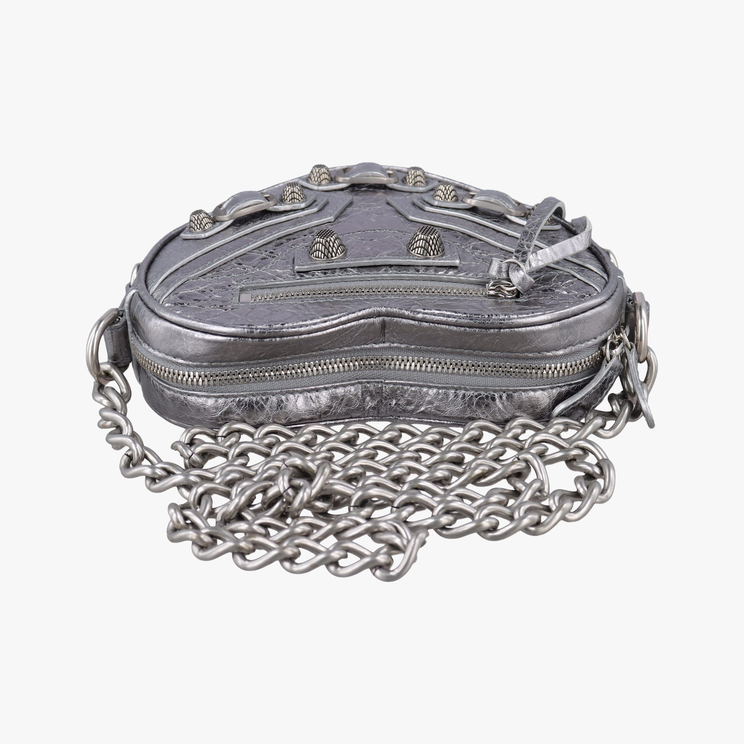 Pre-owned Balenciaga Heart mini Silver Lambskin  shoulderbag | stylenewstar