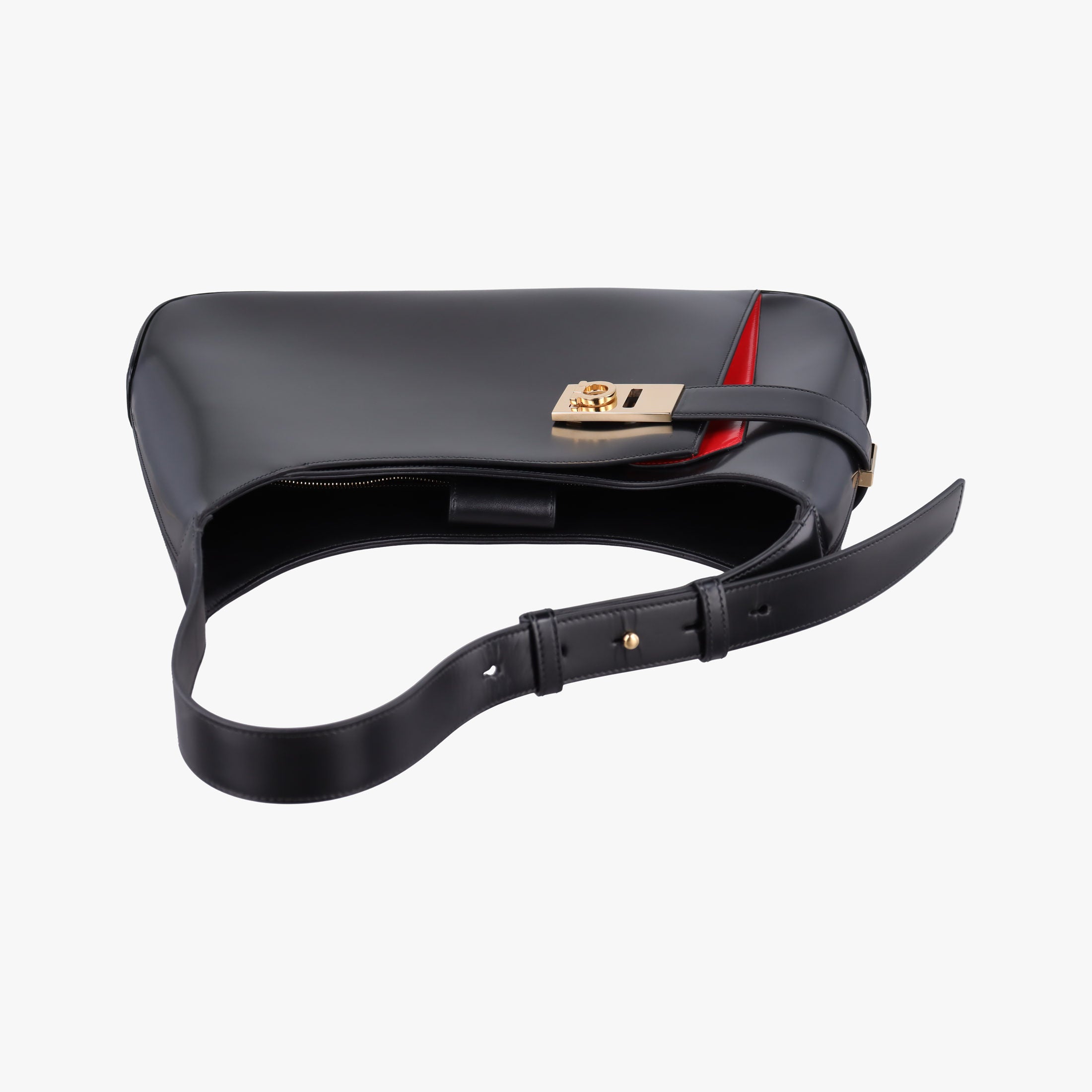 Pre-owned Ferragamo Archive Black Leather  shoulderbag | stylenewstar