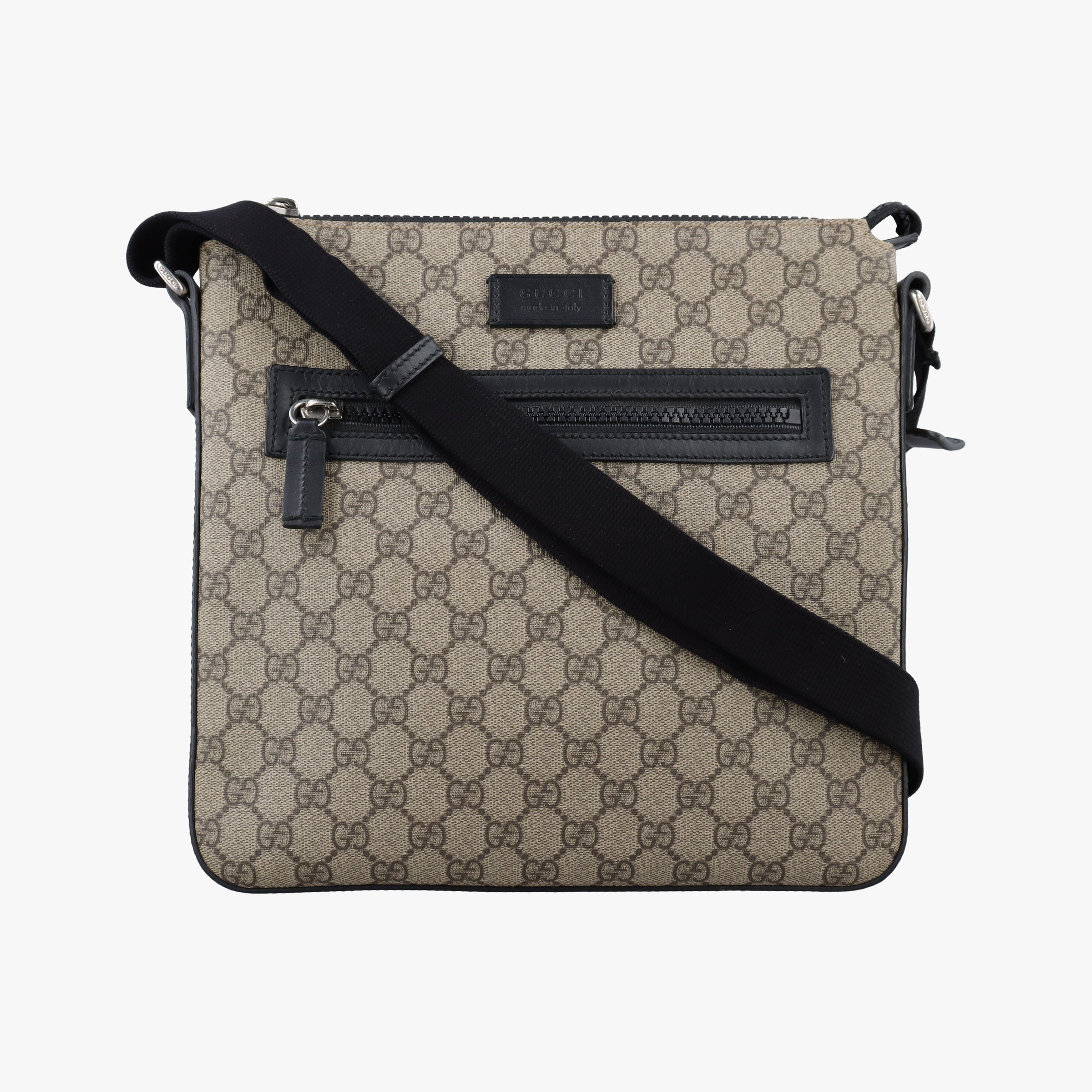 Pre-owned Gucci GG Supreme Flat Messenger Brown PVC coated canvas×Leather 406374 shoulderbag | stylenewstar
