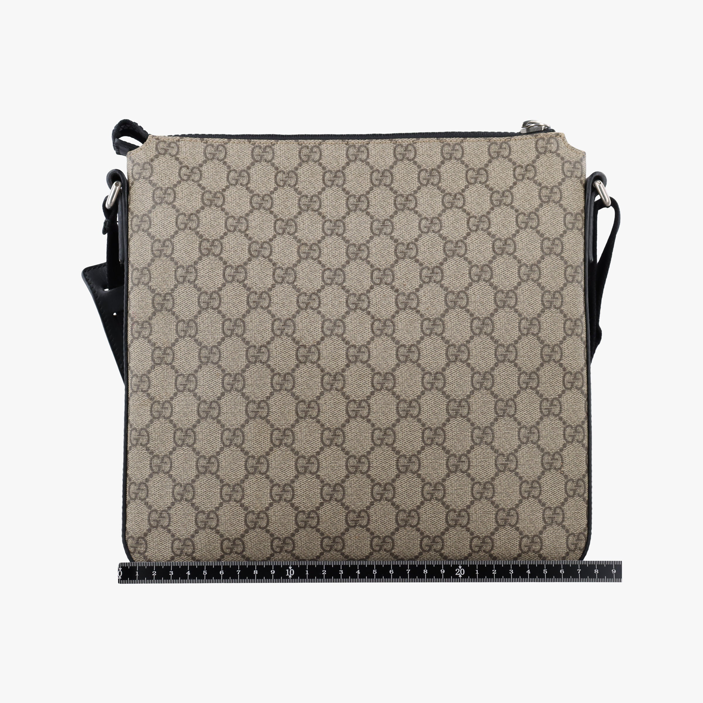 Pre-owned Gucci GG Supreme Flat Messenger Brown PVC coated canvas×Leather 406374 shoulderbag | stylenewstar