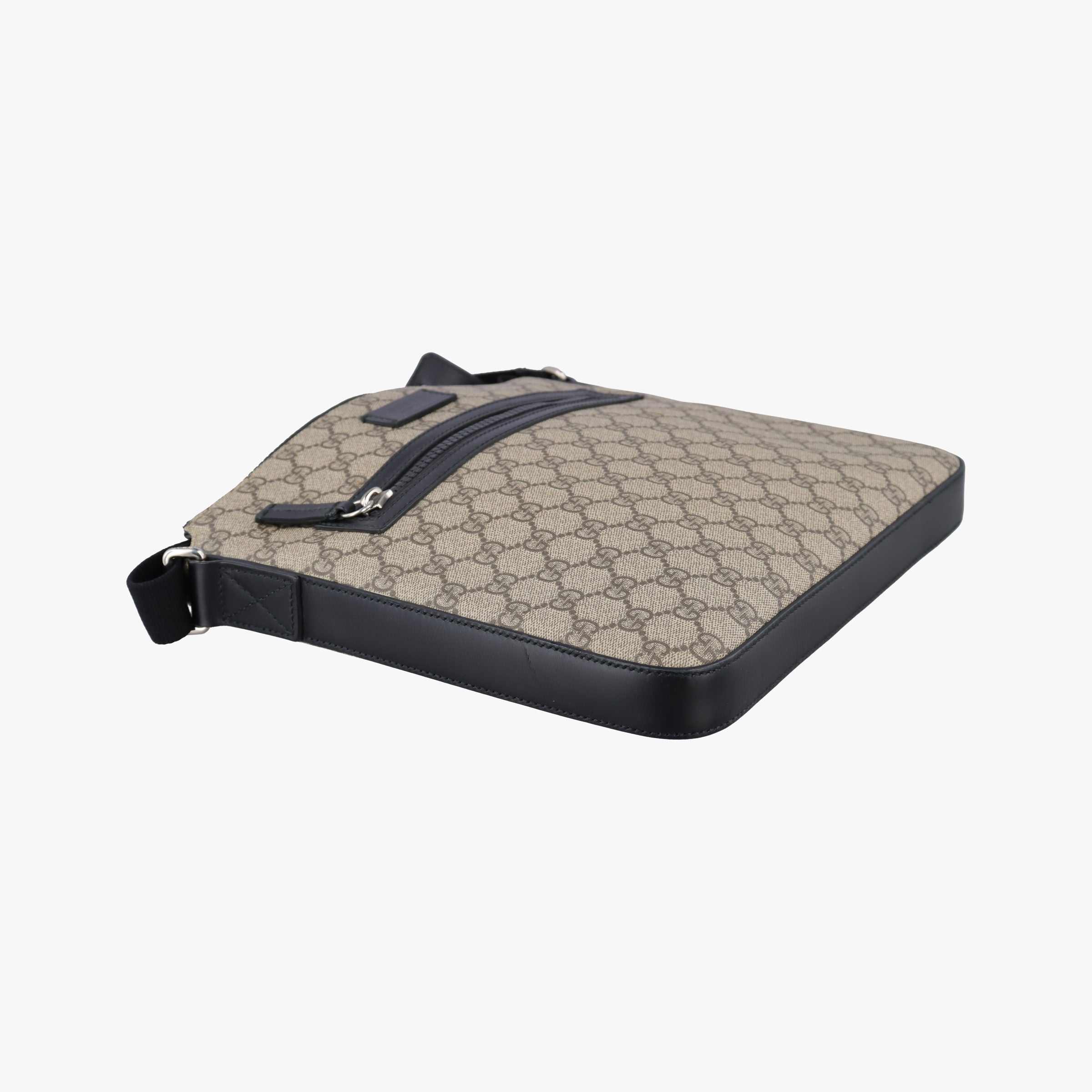 Pre-owned Gucci GG Supreme Flat Messenger Brown PVC coated canvas×Leather 406374 shoulderbag | stylenewstar