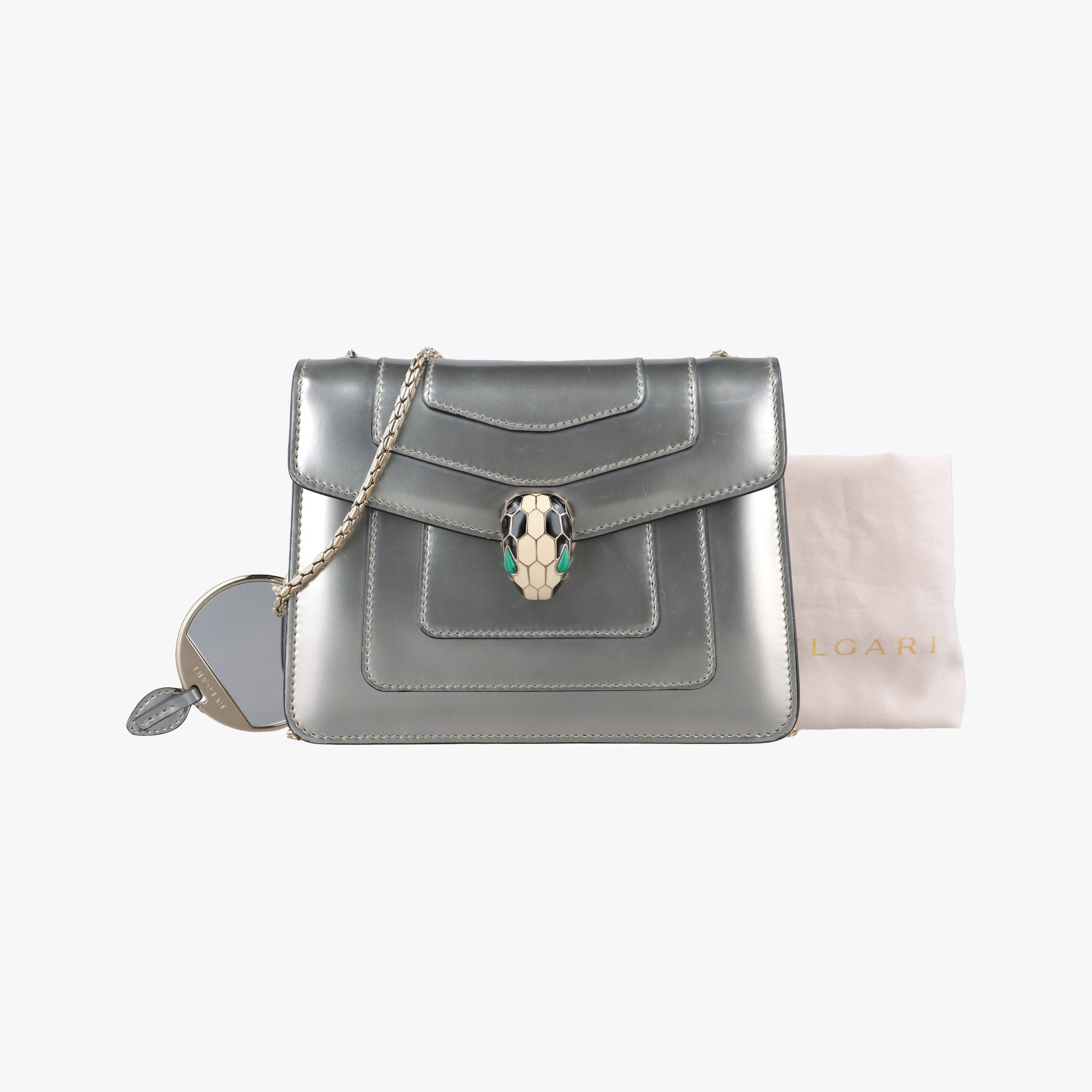Pre-owned Bvlgari SERPENTI FOREVER Silver Enamel  shoulderbag | stylenewstar