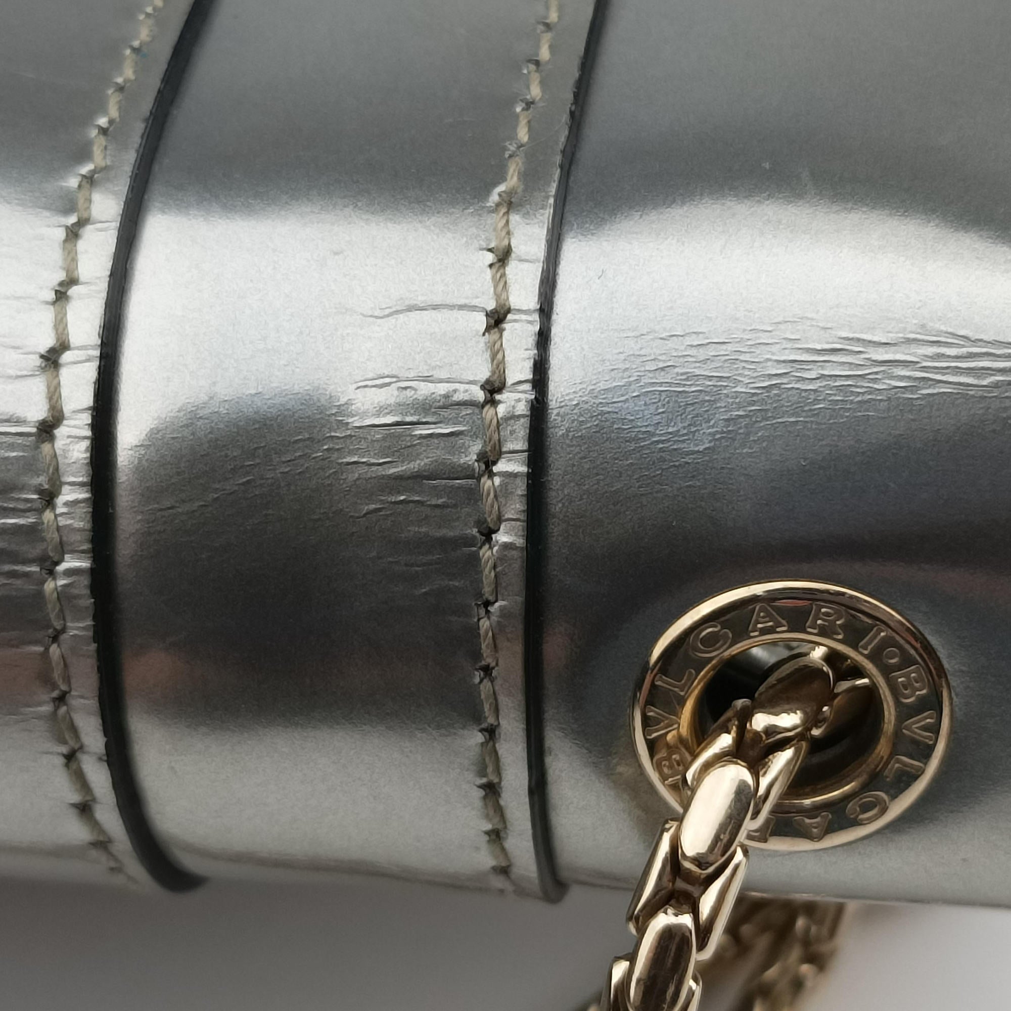 Pre-owned Bvlgari SERPENTI FOREVER Silver Enamel  shoulderbag | stylenewstar